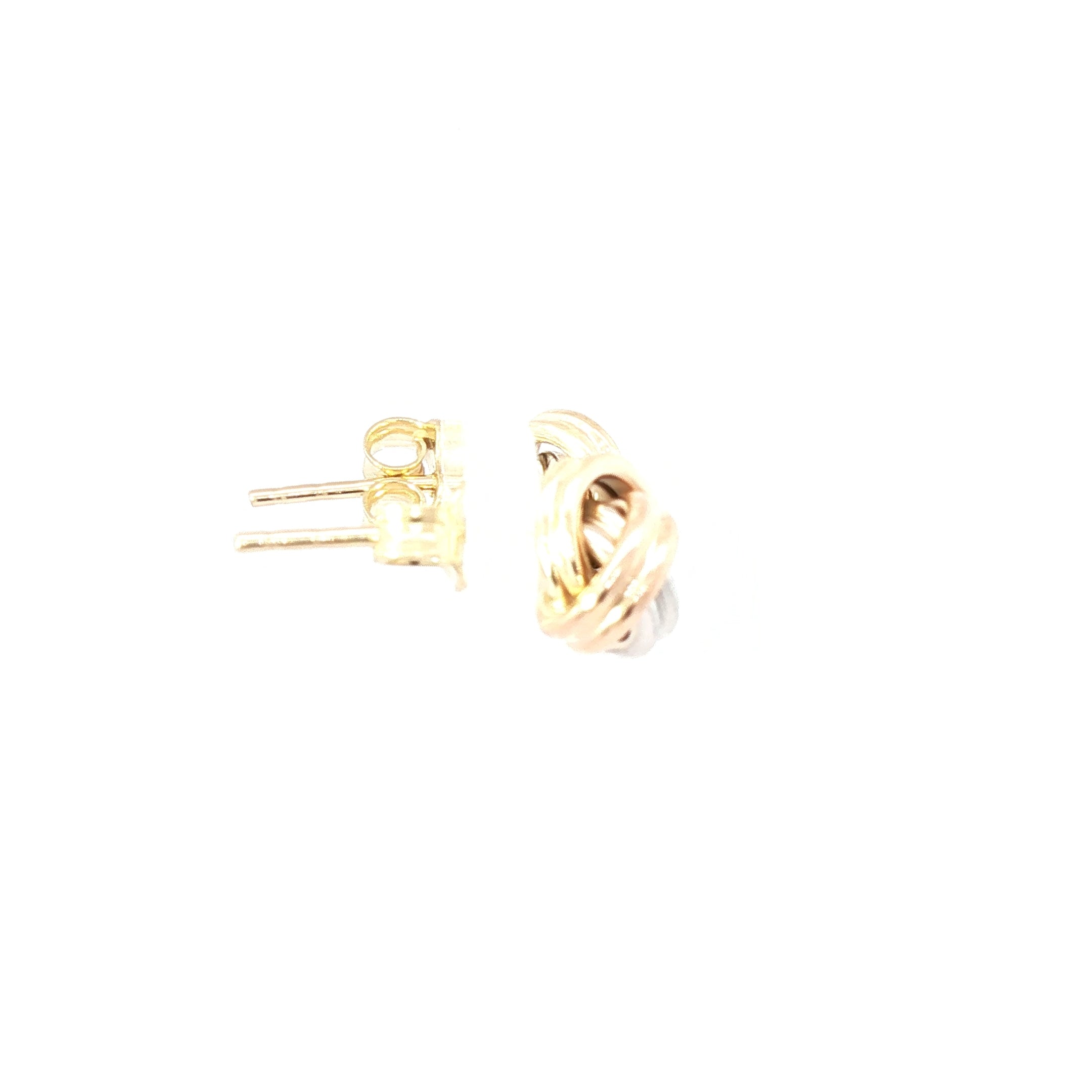 Eternal Bond Tri-Color Love Knot Earrings 14K
