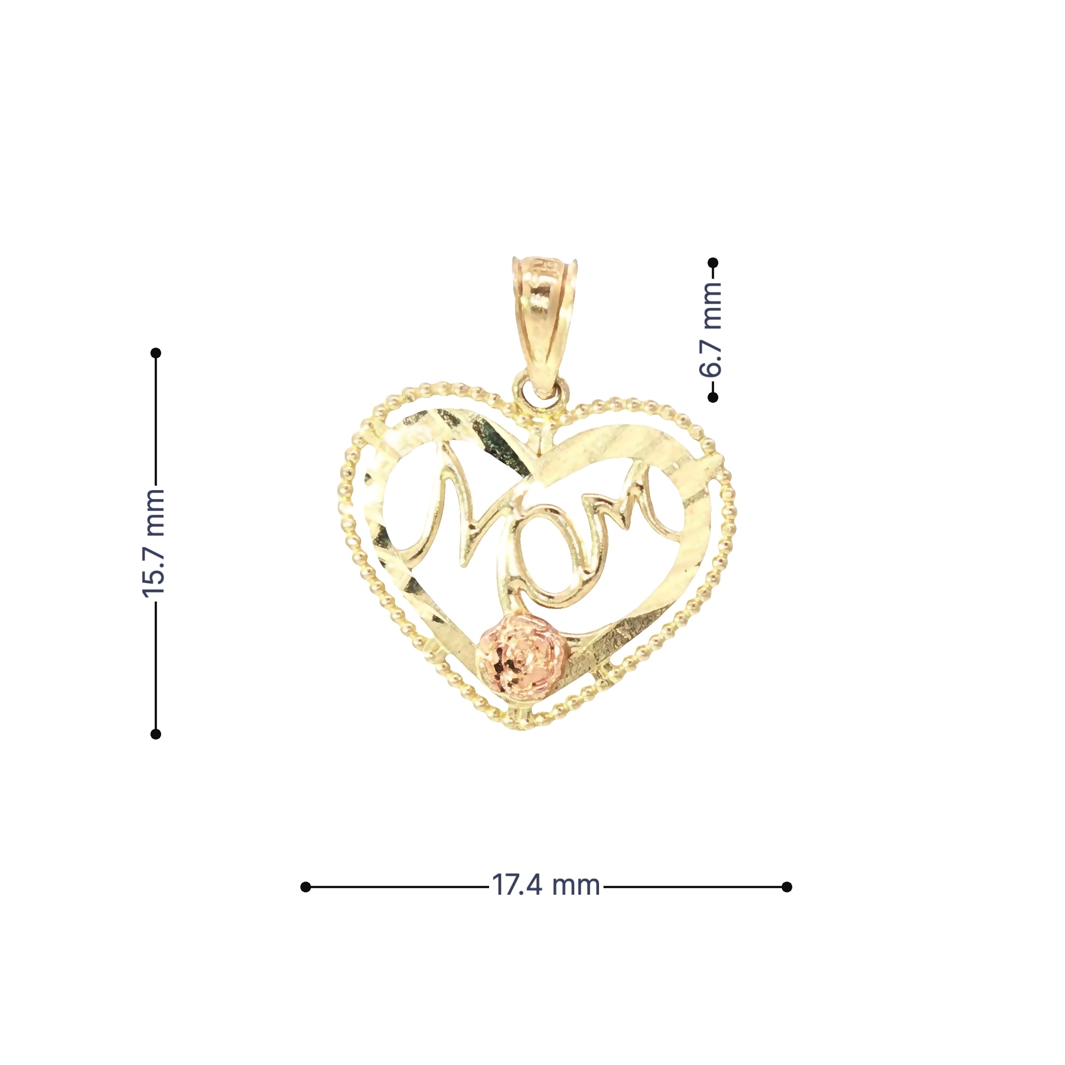 Golden Love: 10K Mom Heart Pendant