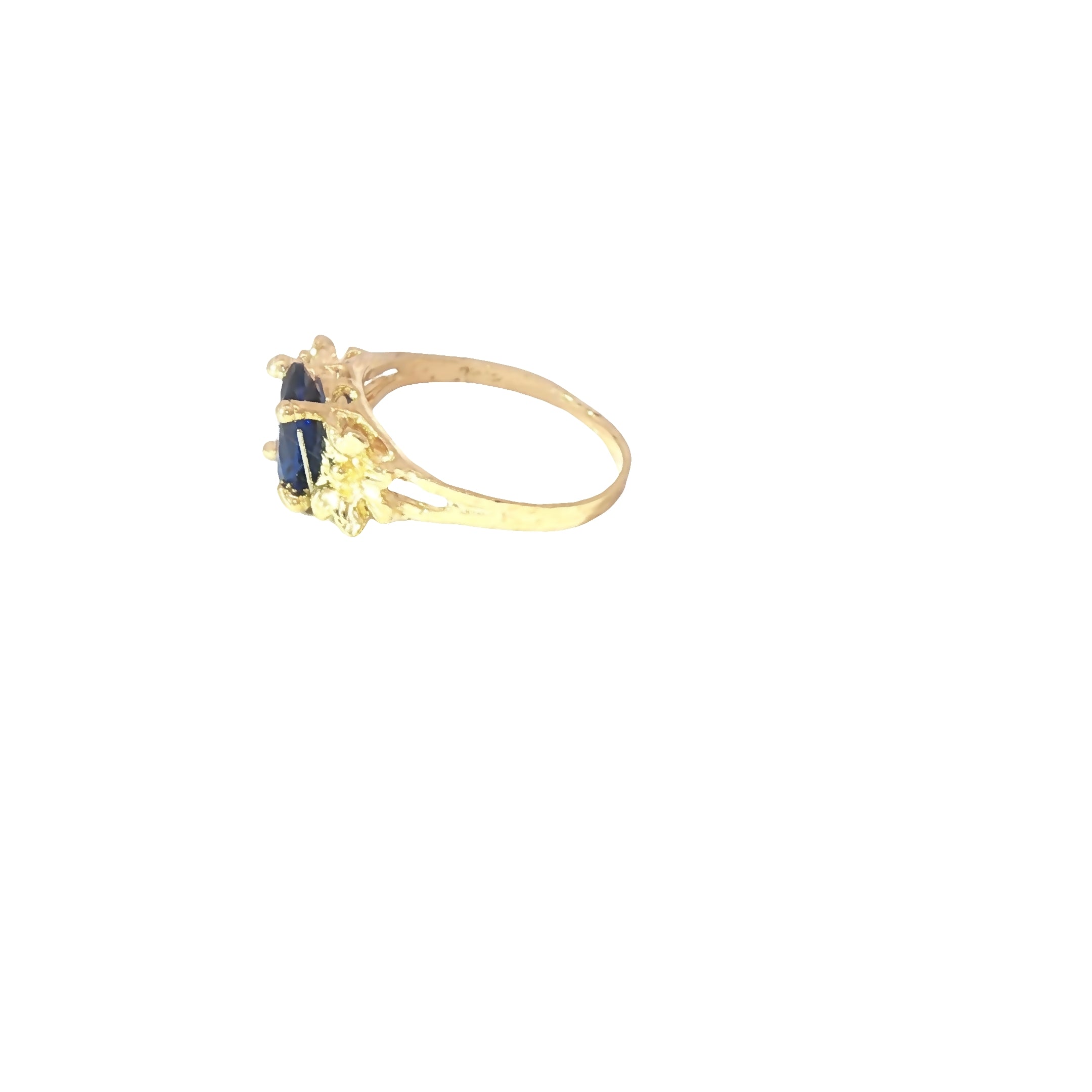 Petite 10K Gold Blue CZ Ring — Auri Petra