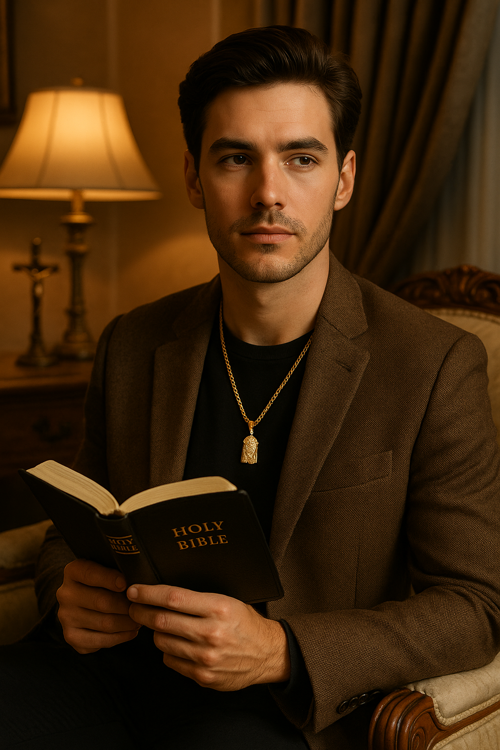 10K Gold Jesus Pendant Faithful Elegance