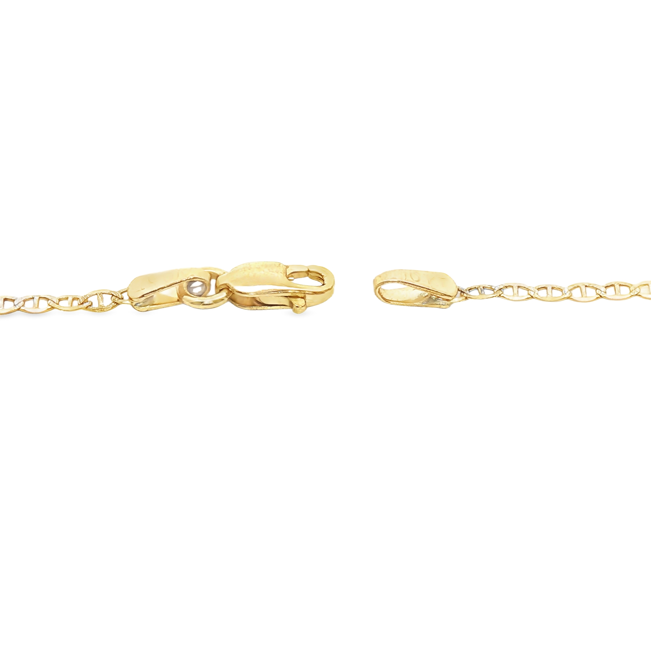 Luxe 10K Two Tone Mariner Bracelet 6in
