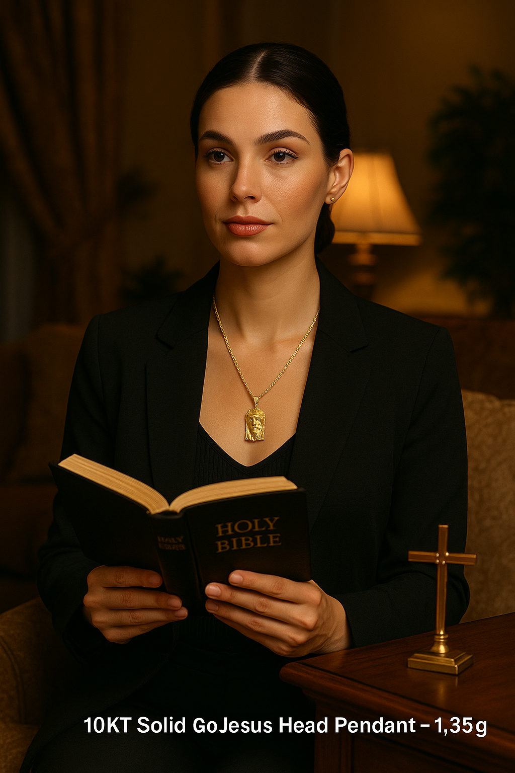 10K Gold Jesus Pendant Faithful Elegance