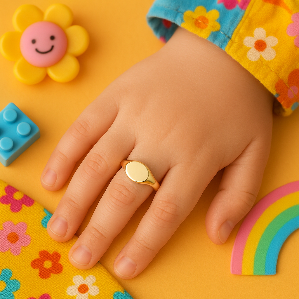 Timeless 10K Gold Child’s Oval Signet Ring