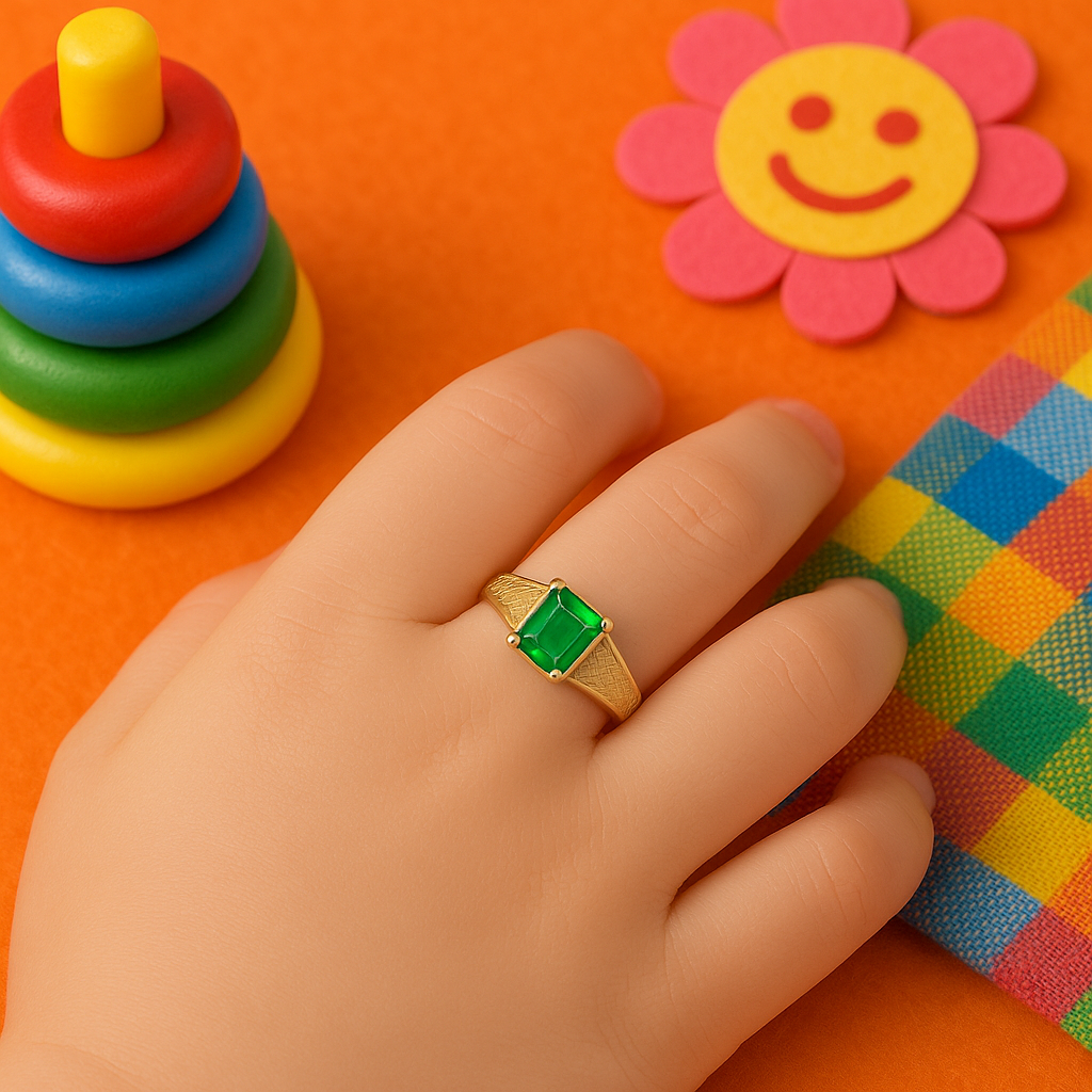 Children’s 10K Emerald Gold Ring – Auri Petra