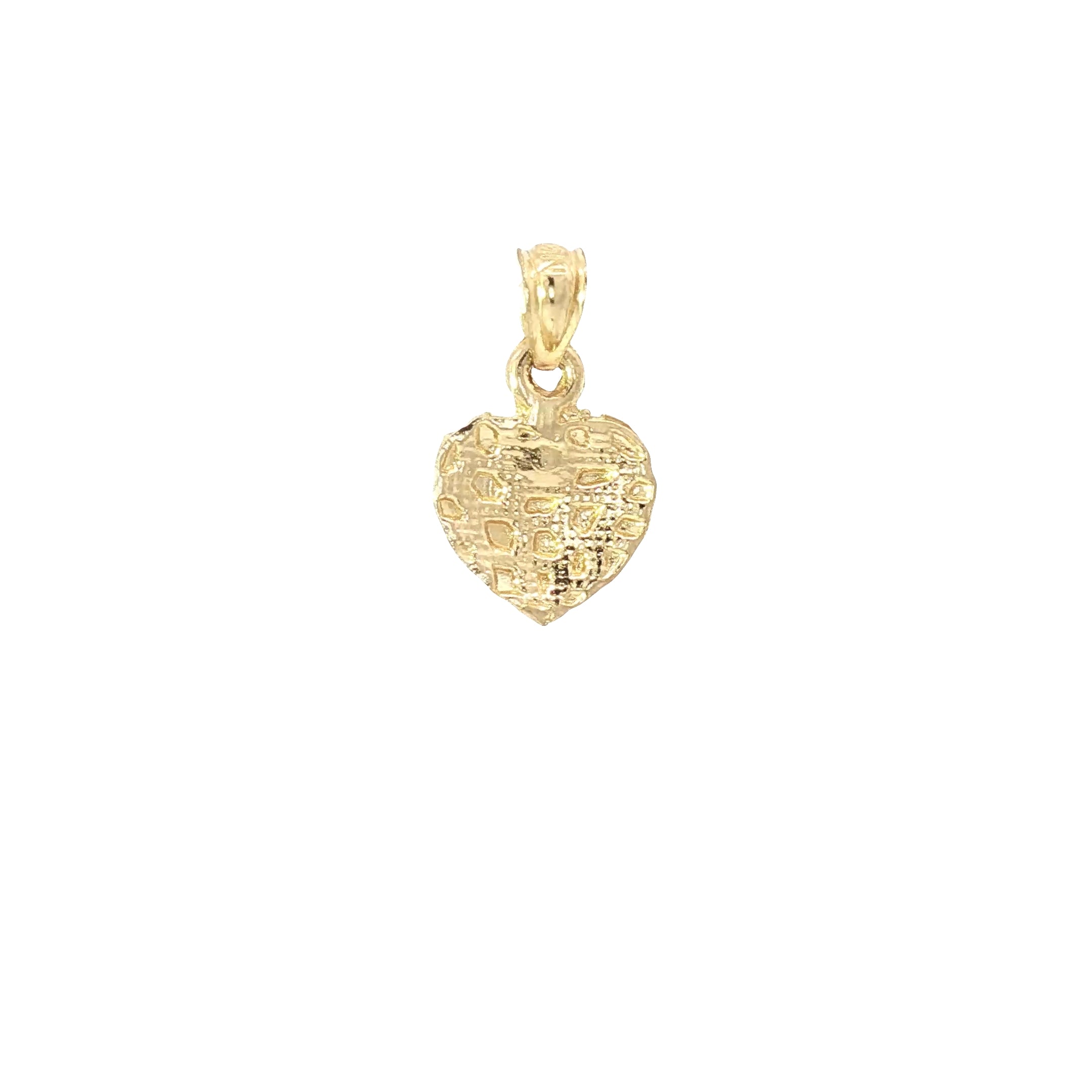 10K Gold Heart Nugget Pendant, Petite & Authentic