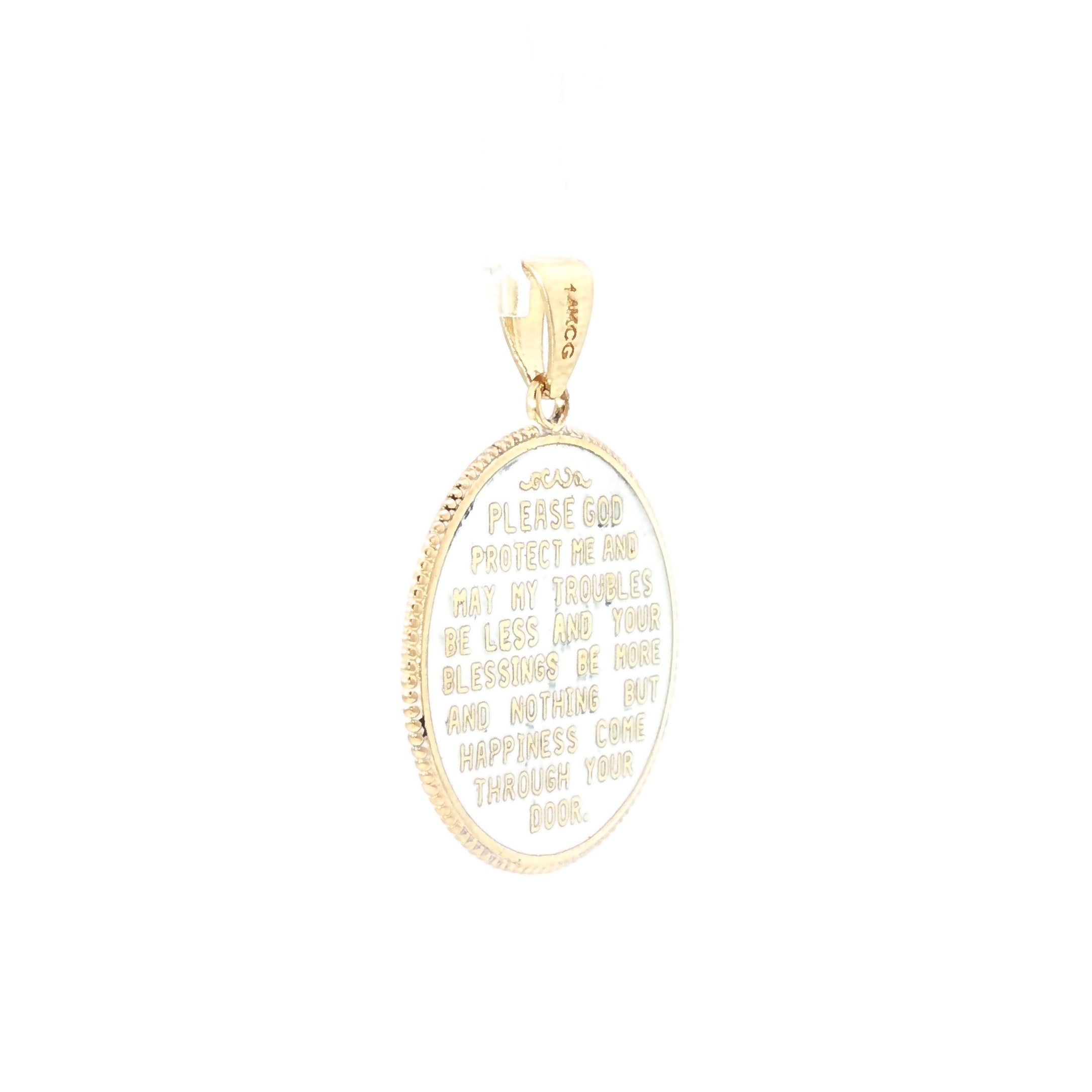 14K Gold US Navy Double-Sided Honor Pendant