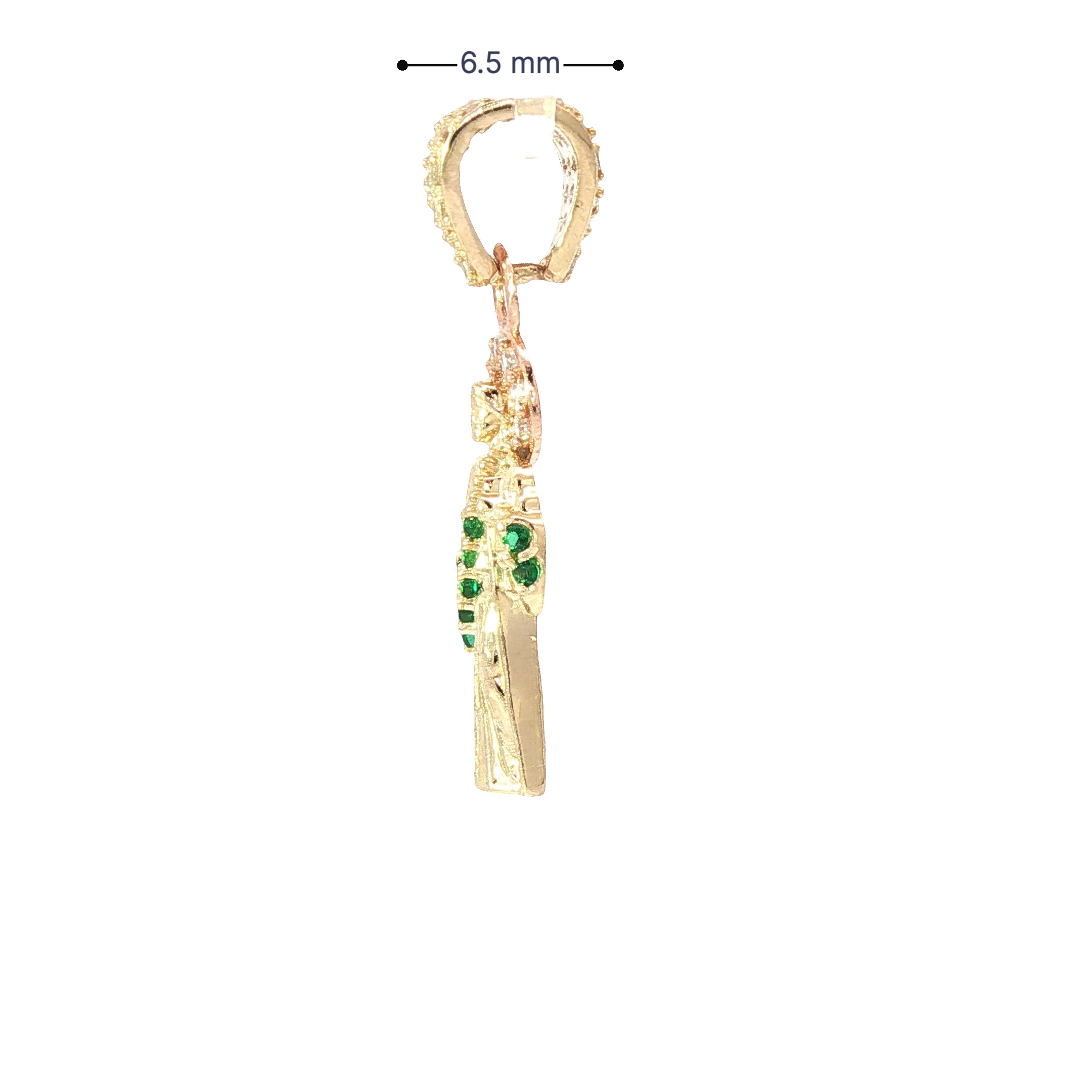 Radiant 10K Gold Saint Pendant with CZ 1.42g
