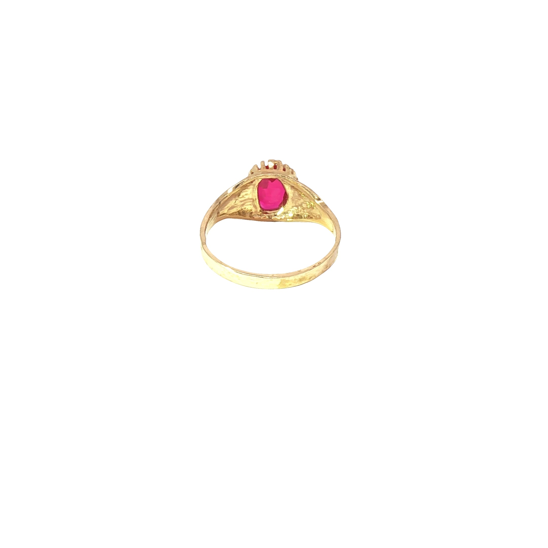 Dainty 10K Gold Ruby CZ Vintage Ring – size 1.25