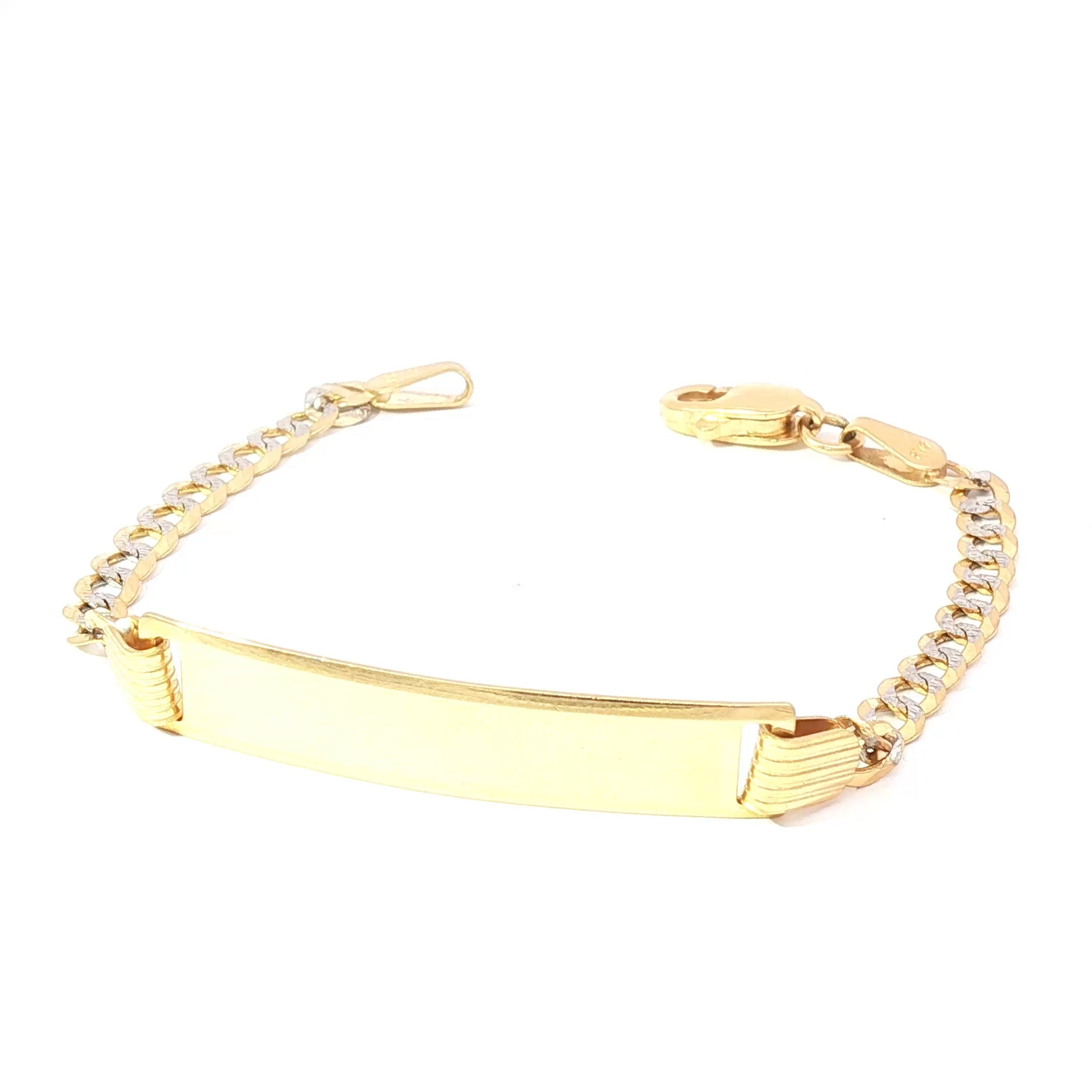 10KT Two-Tone Gold Children’s Nameplate Bracelet