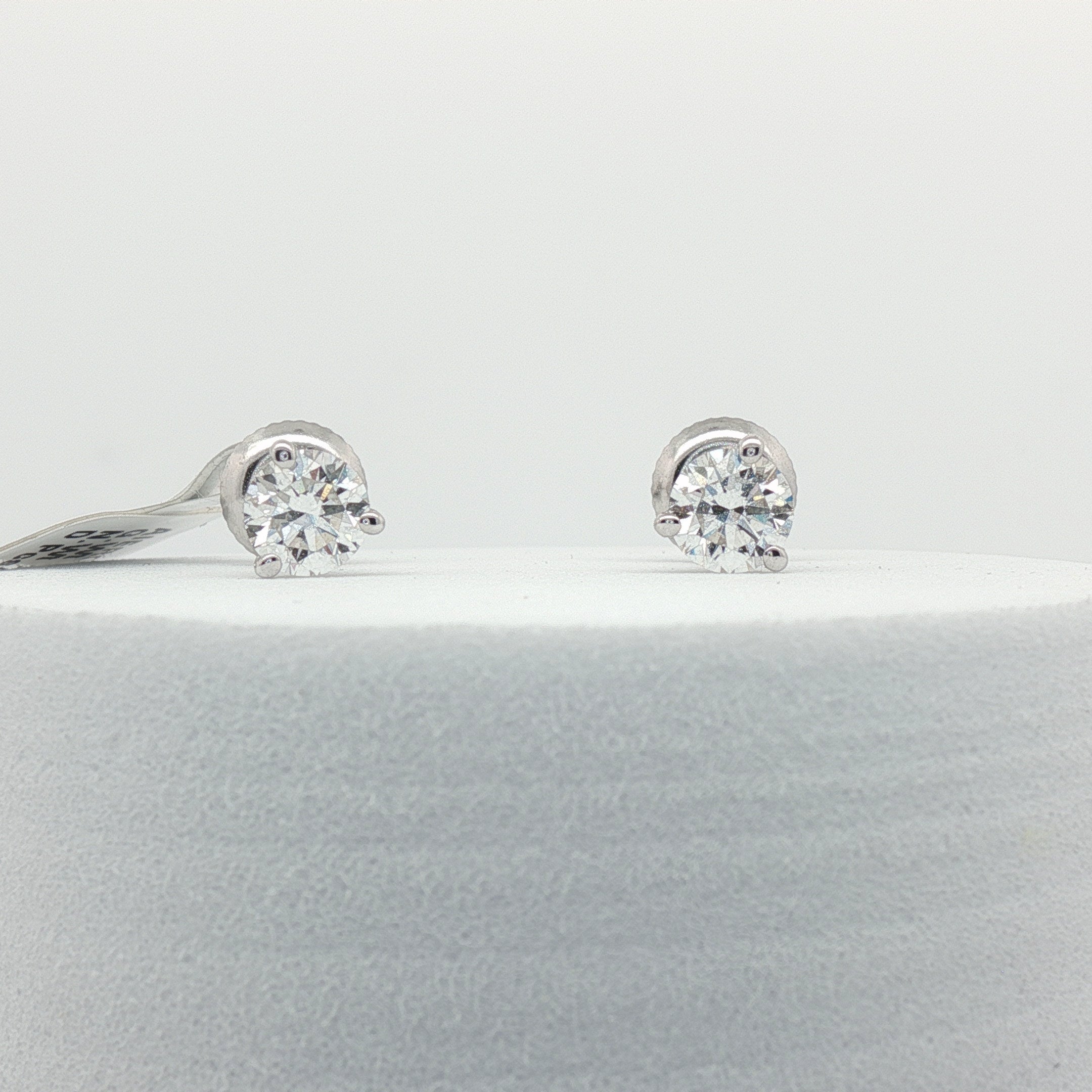 IGI Certified 1.06 CTW Lab Grown Diamond Stud Earrings in 14K White Gold – Martini Screw Back