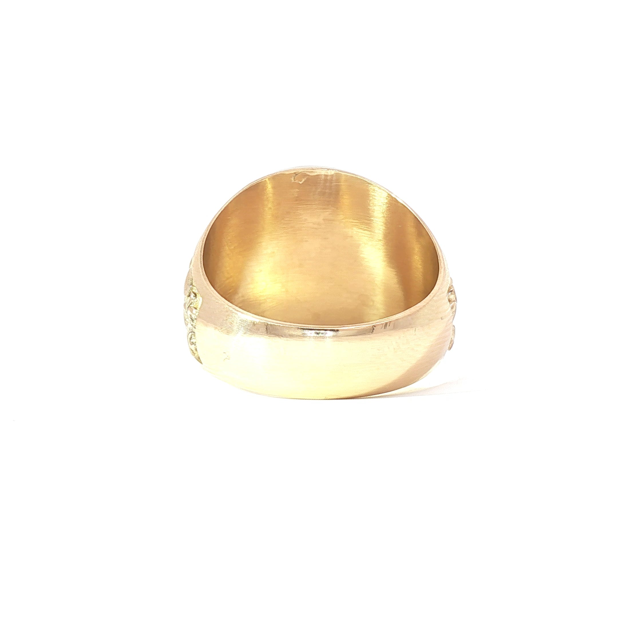 14K Gold Masonic Signet Ring | Solid Gold Square & Compasses Ring