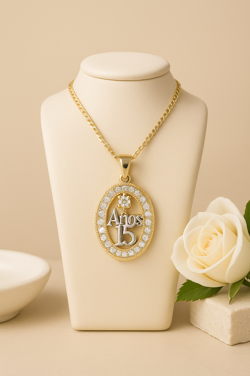 10K Gold 15 Años Pendant by Auri Petra