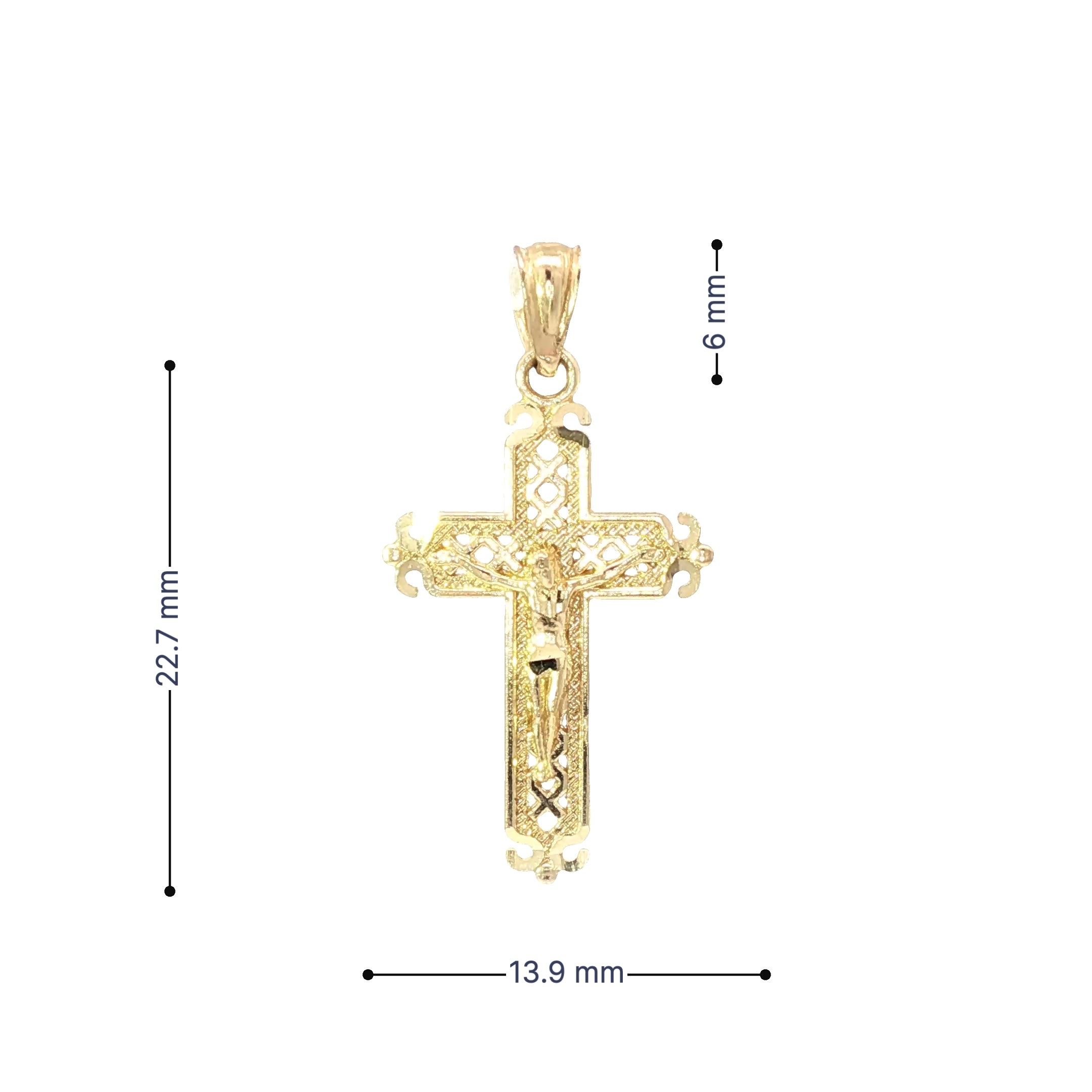 10K Filigree Crucifix Pendant | Auri Petra