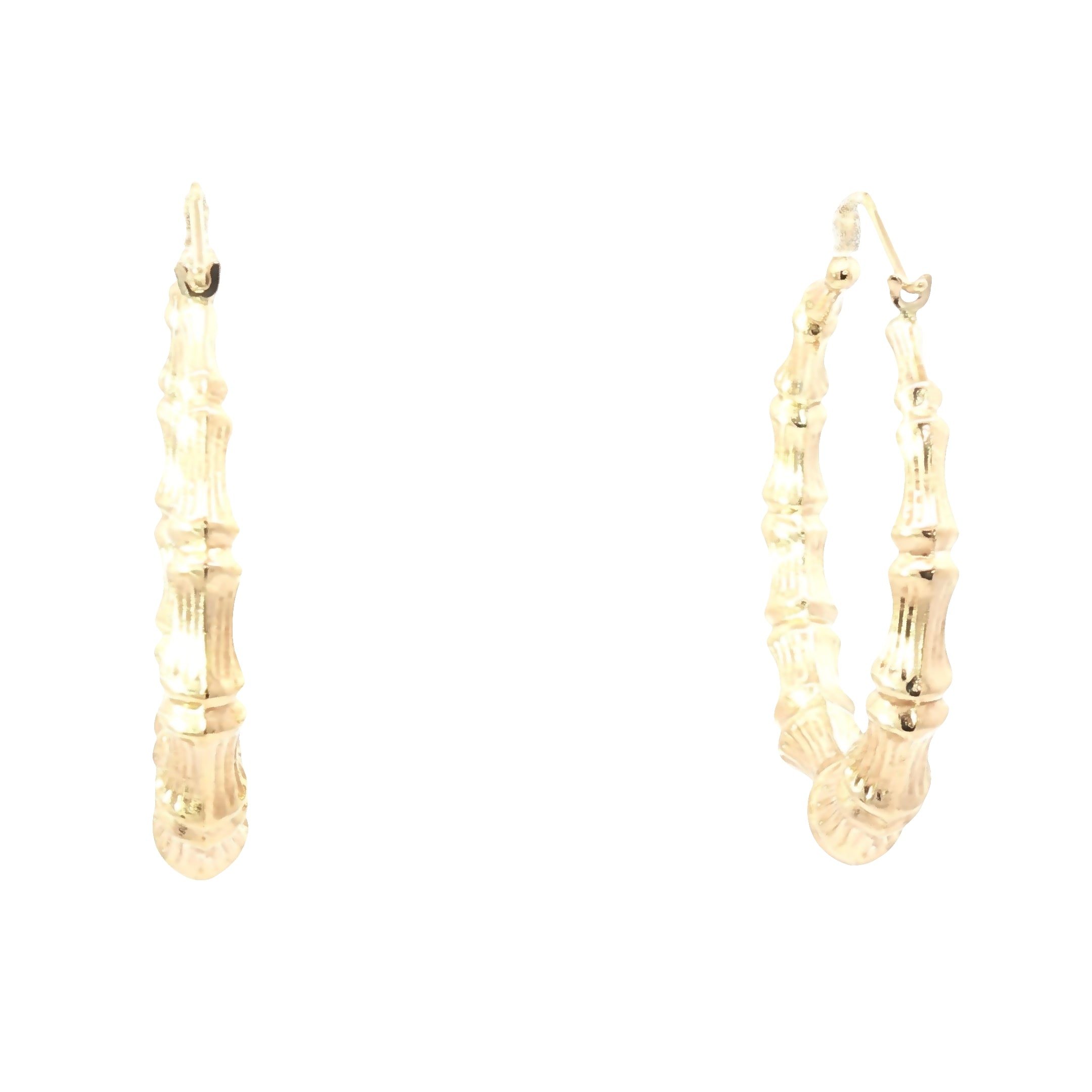 Bamboo Glow 14K Gold Hoop Earrings