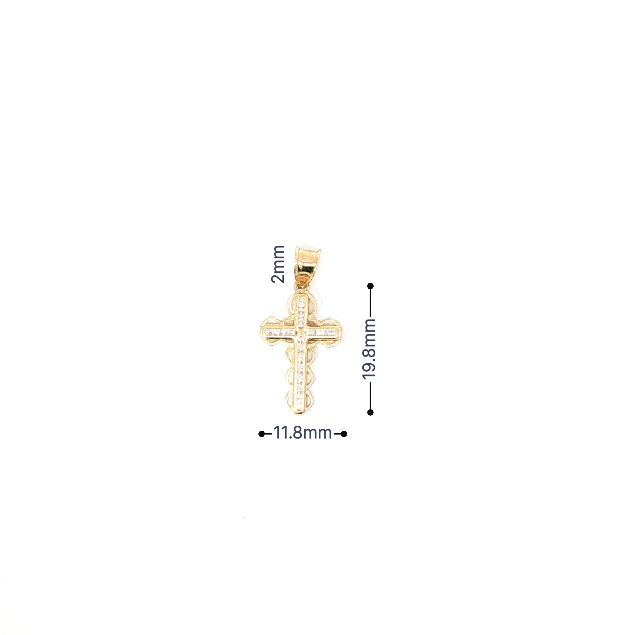 Radiant 10K Gold CZ Cross Pendant