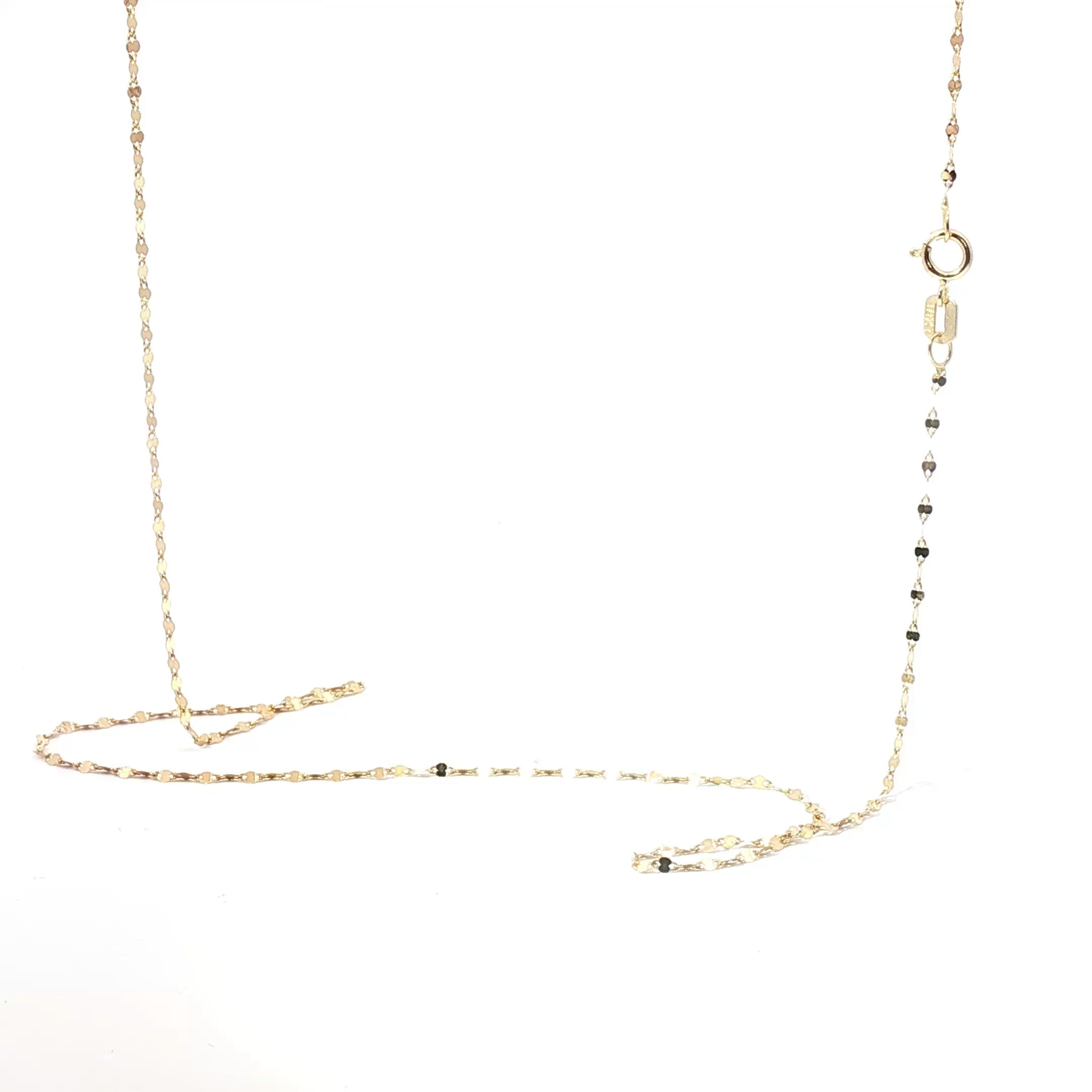 Delicate 10K Gold Mirror Link Chain – 20in