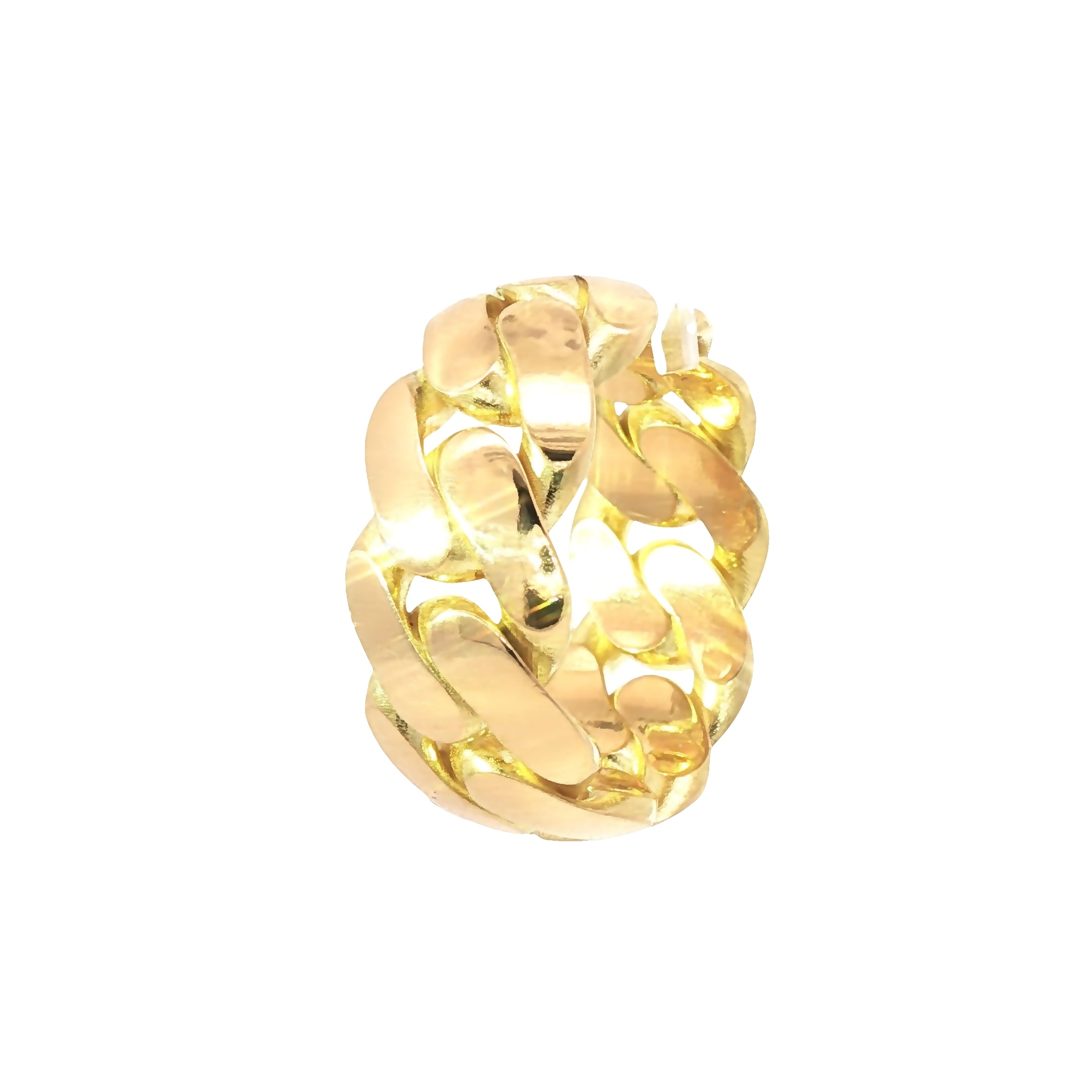 Bold 18kt Cuban Link Ring – Solid Gold Strength