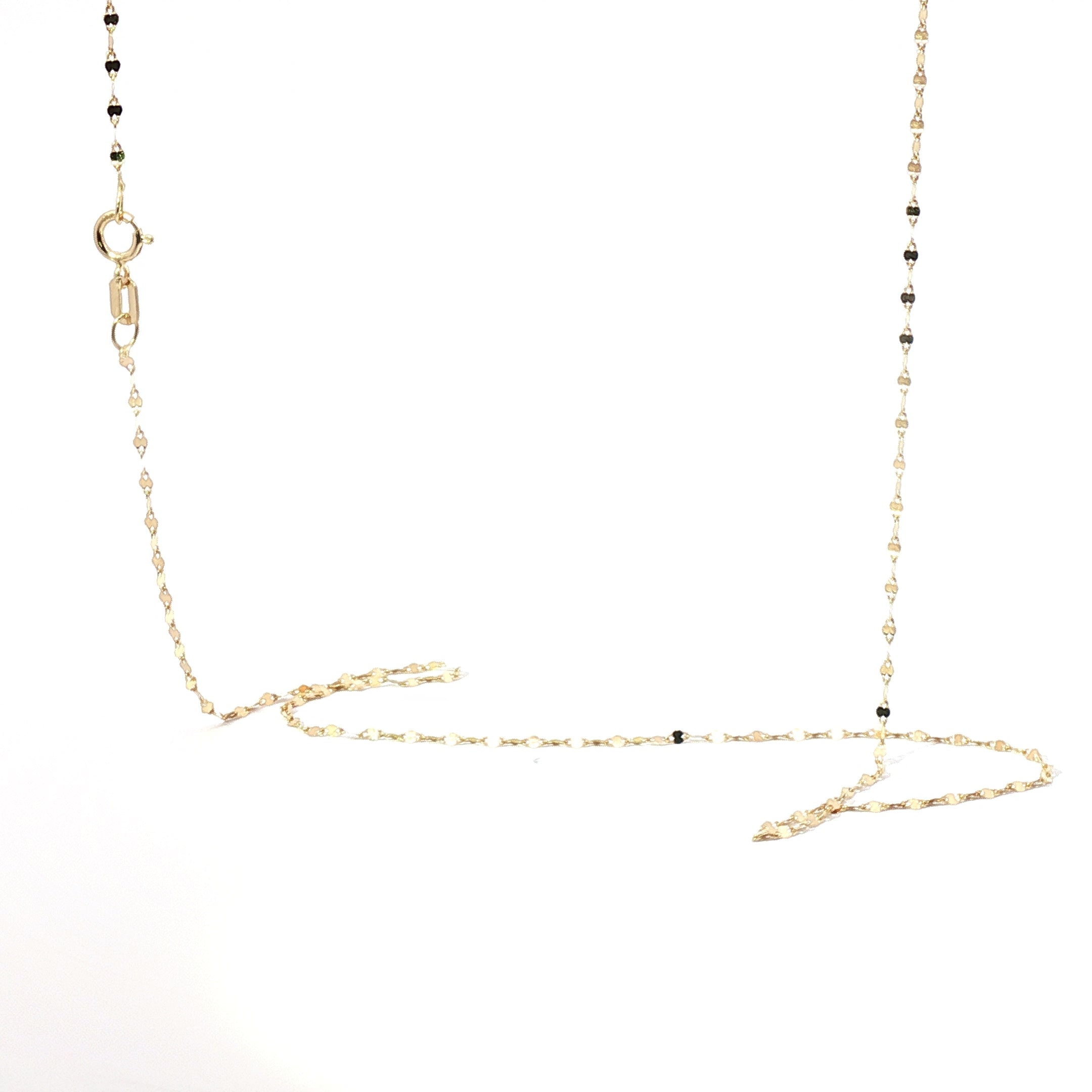 Delicate 10K Gold Mirror Link Chain – 20in