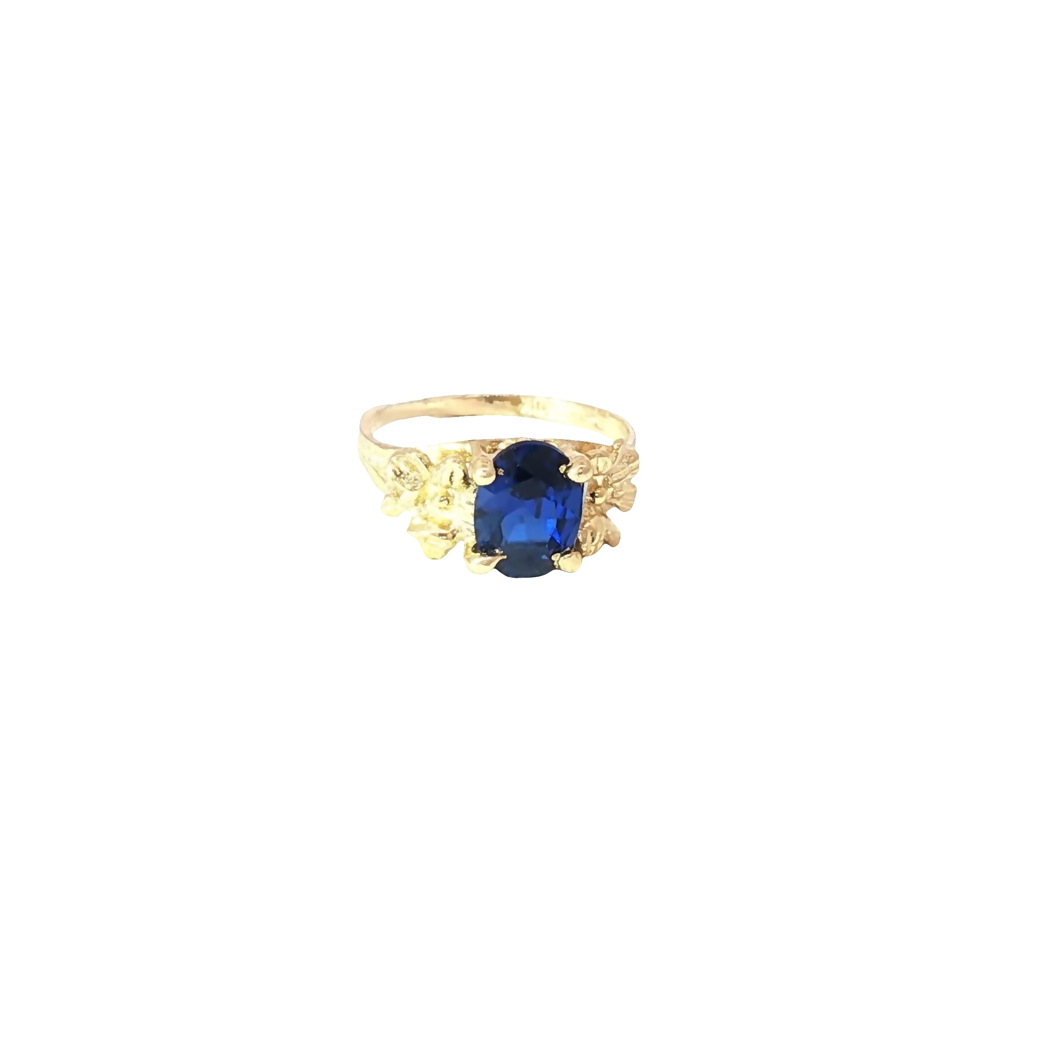 Petite 10K Gold Blue CZ Ring — Auri Petra