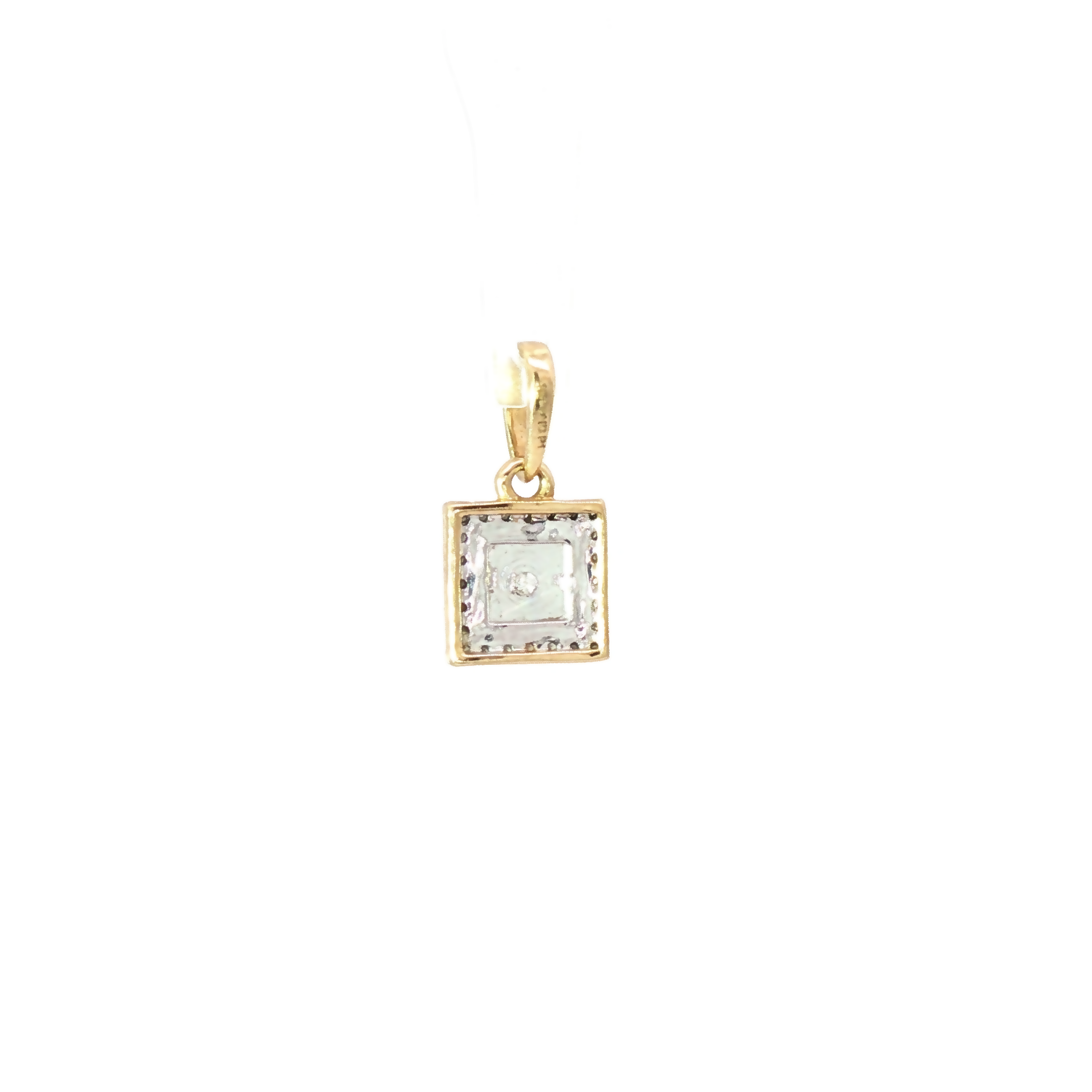 Radiant Square Diamond Pendant in 10K Gold
