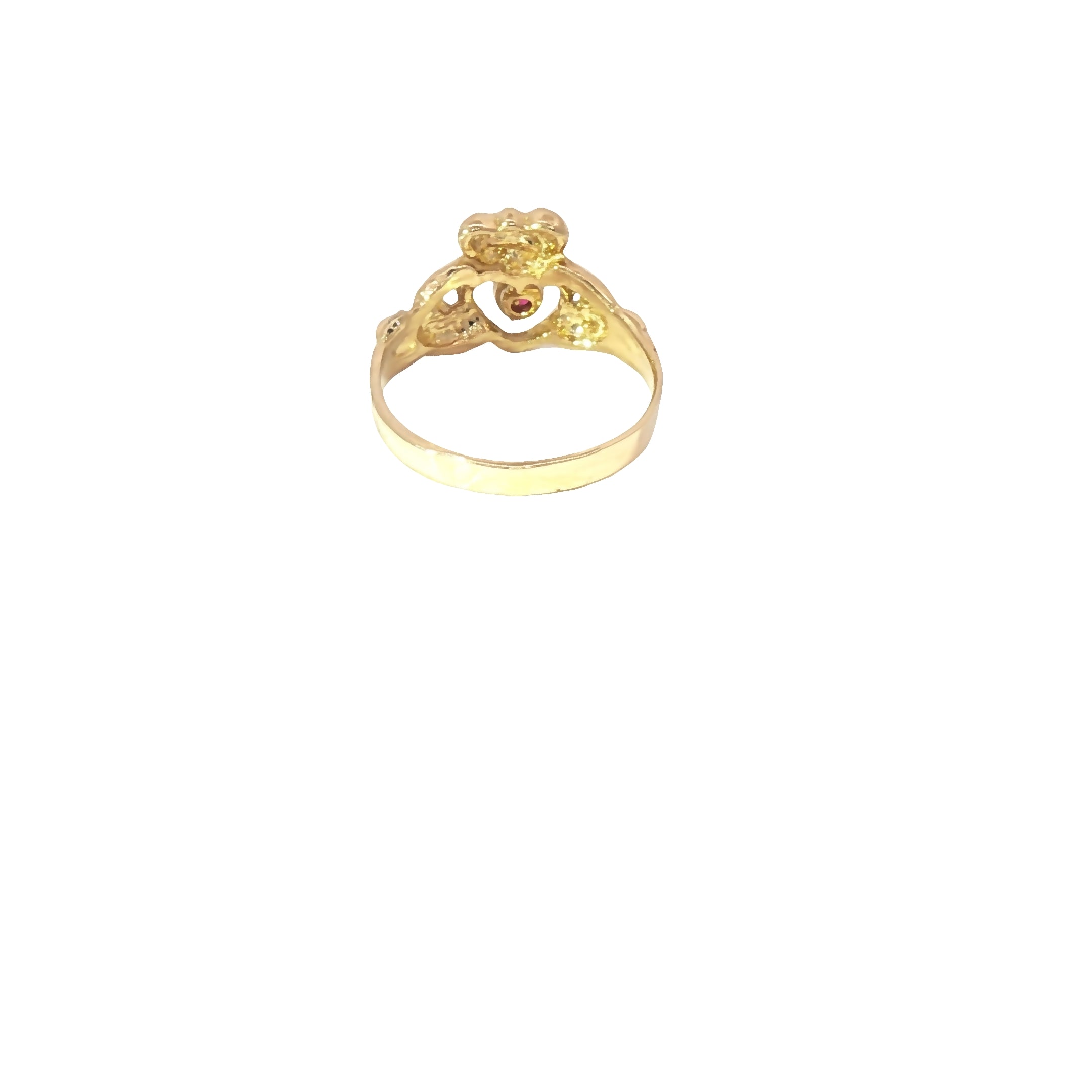 Solid 10K Gold Ruby Claddagh Ring – Love’s Promise