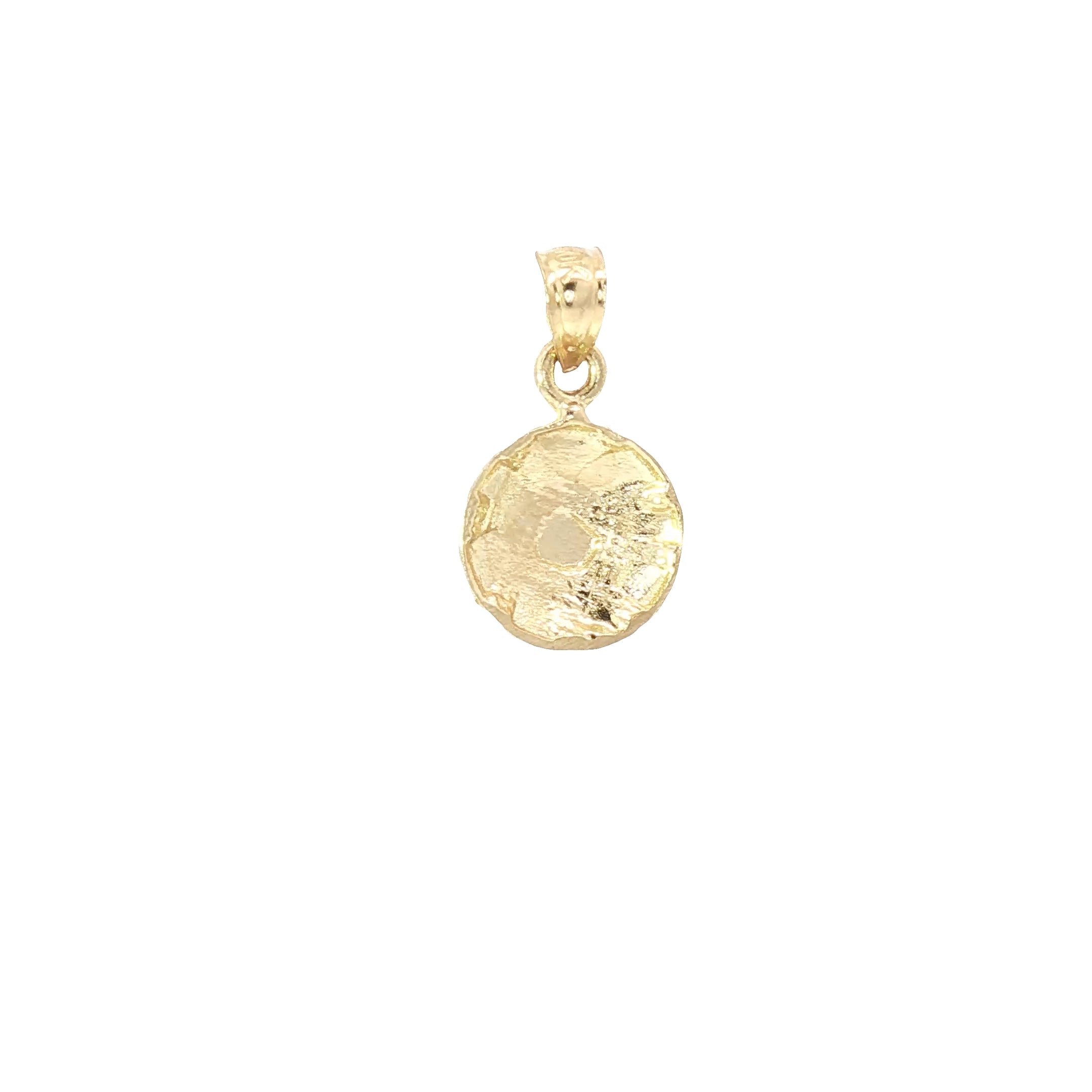10K Gold Nugget Circle Pendant – Petite & Radiant