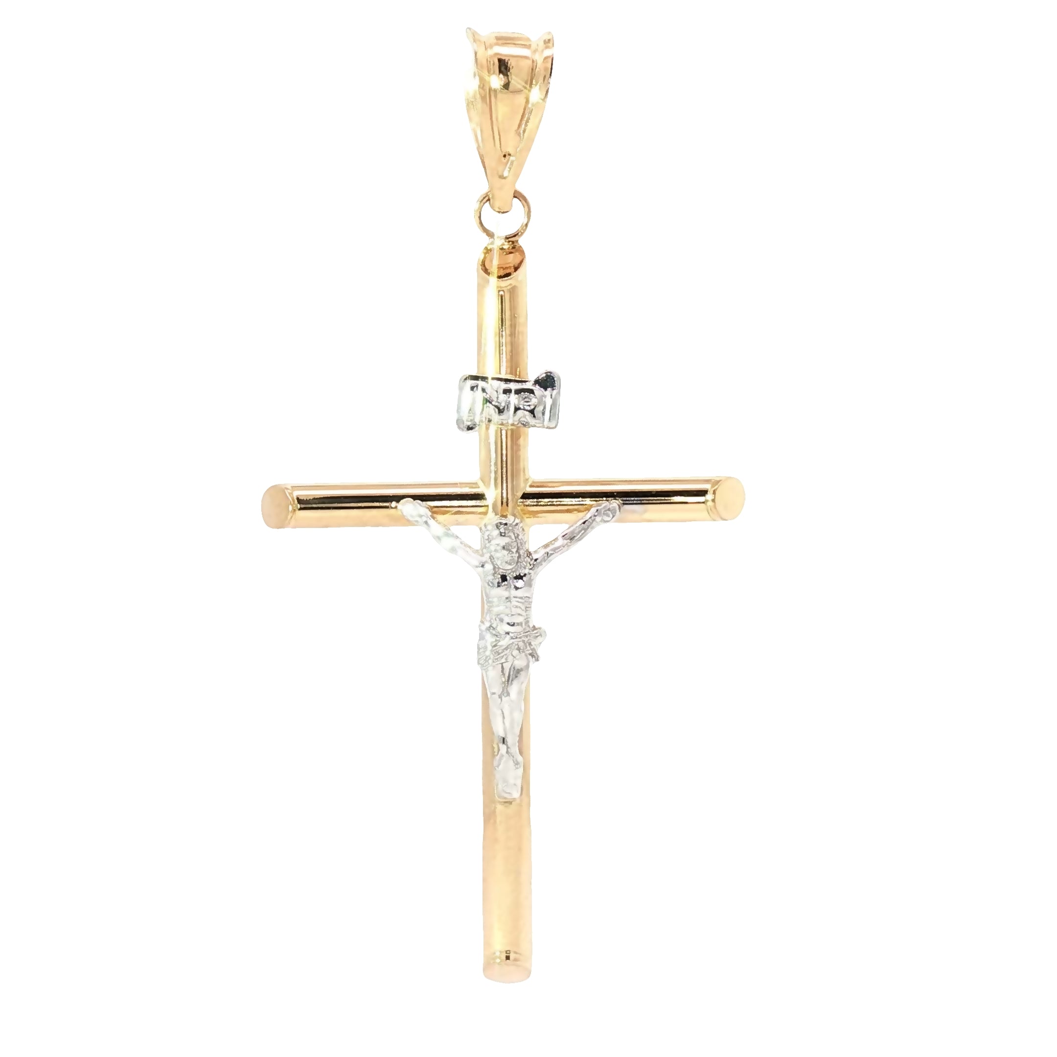 Radiant 14K Two-Tone Crucifix Pendant