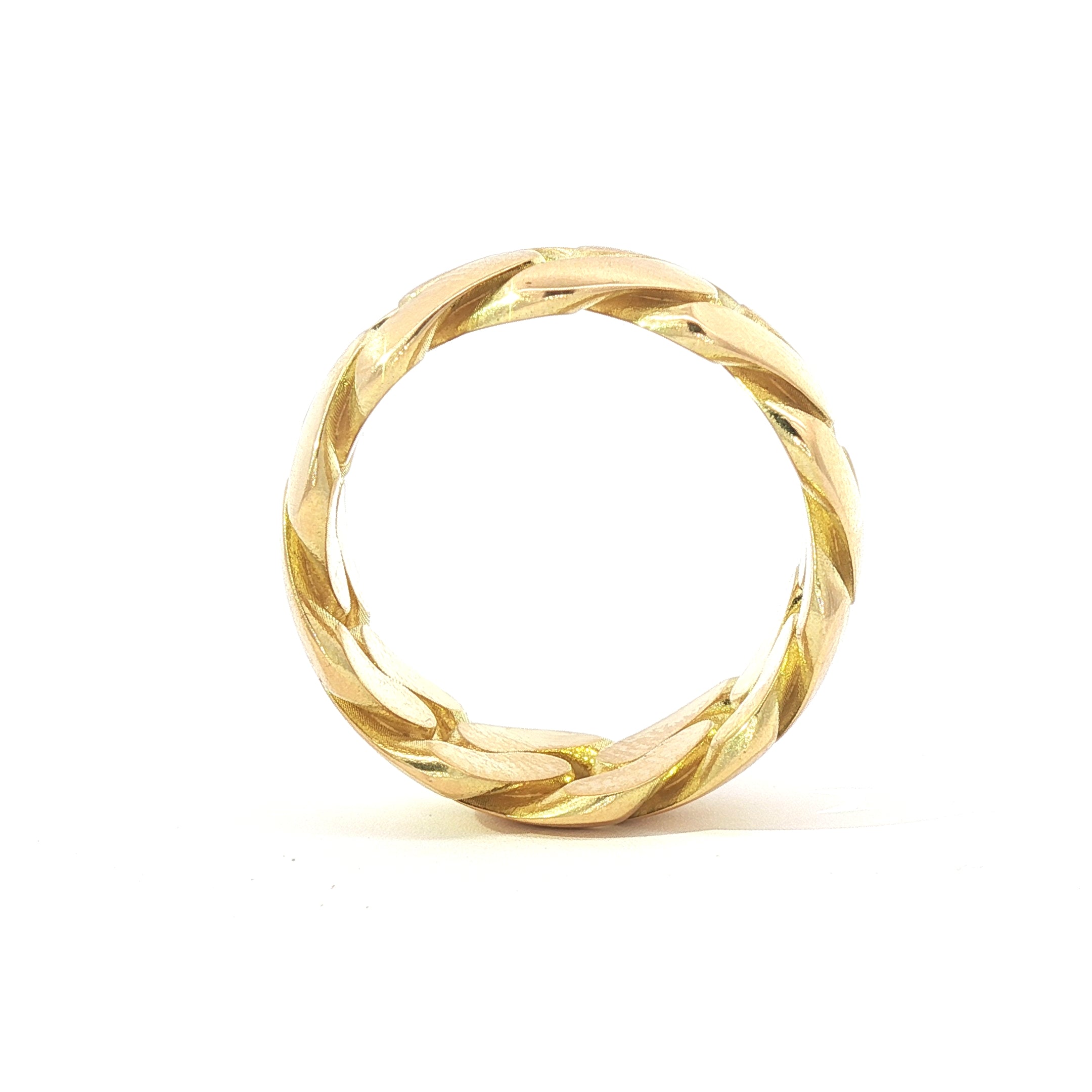 Bold 18kt Cuban Link Ring – Solid Gold Strength