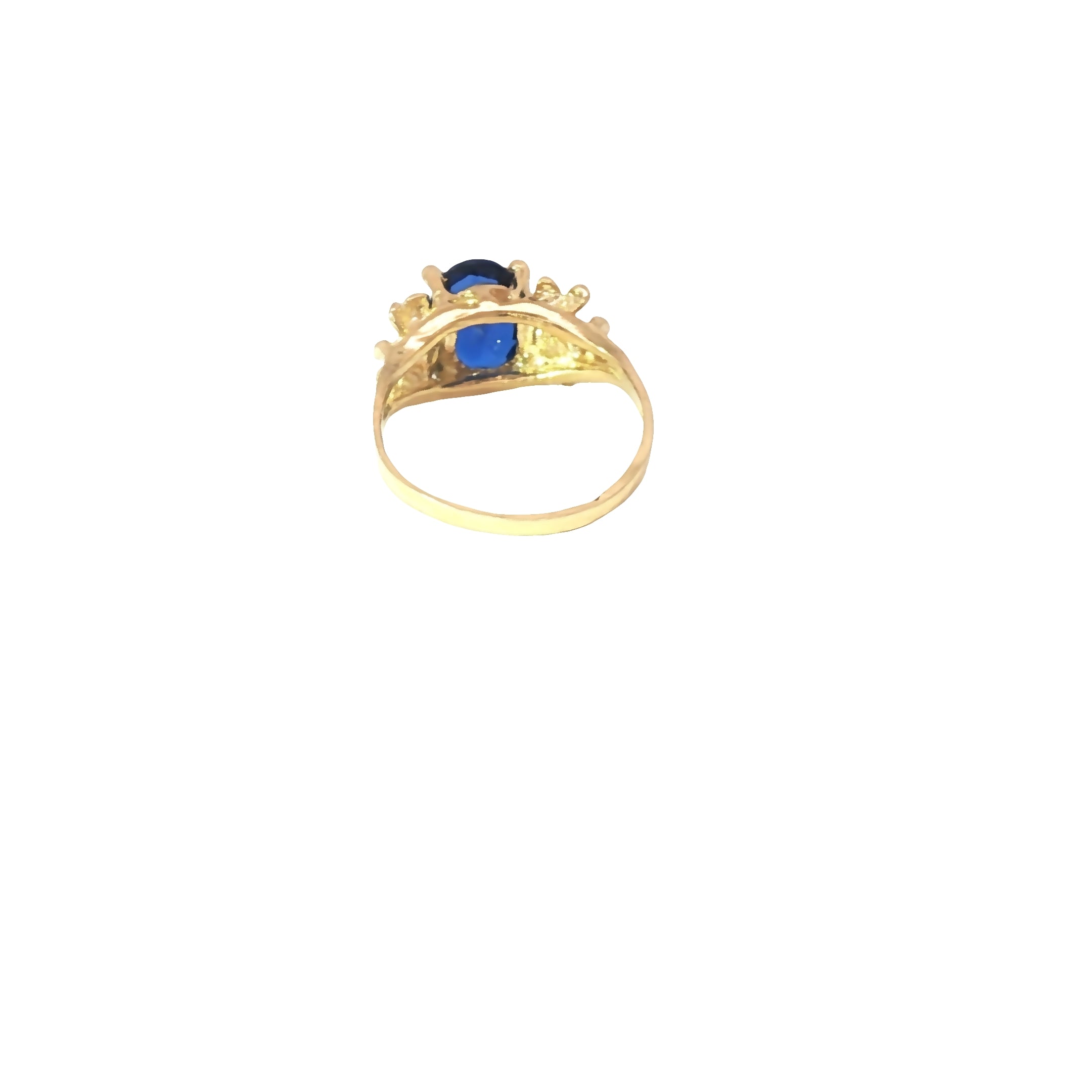 Petite 10K Gold Blue CZ Ring — Auri Petra