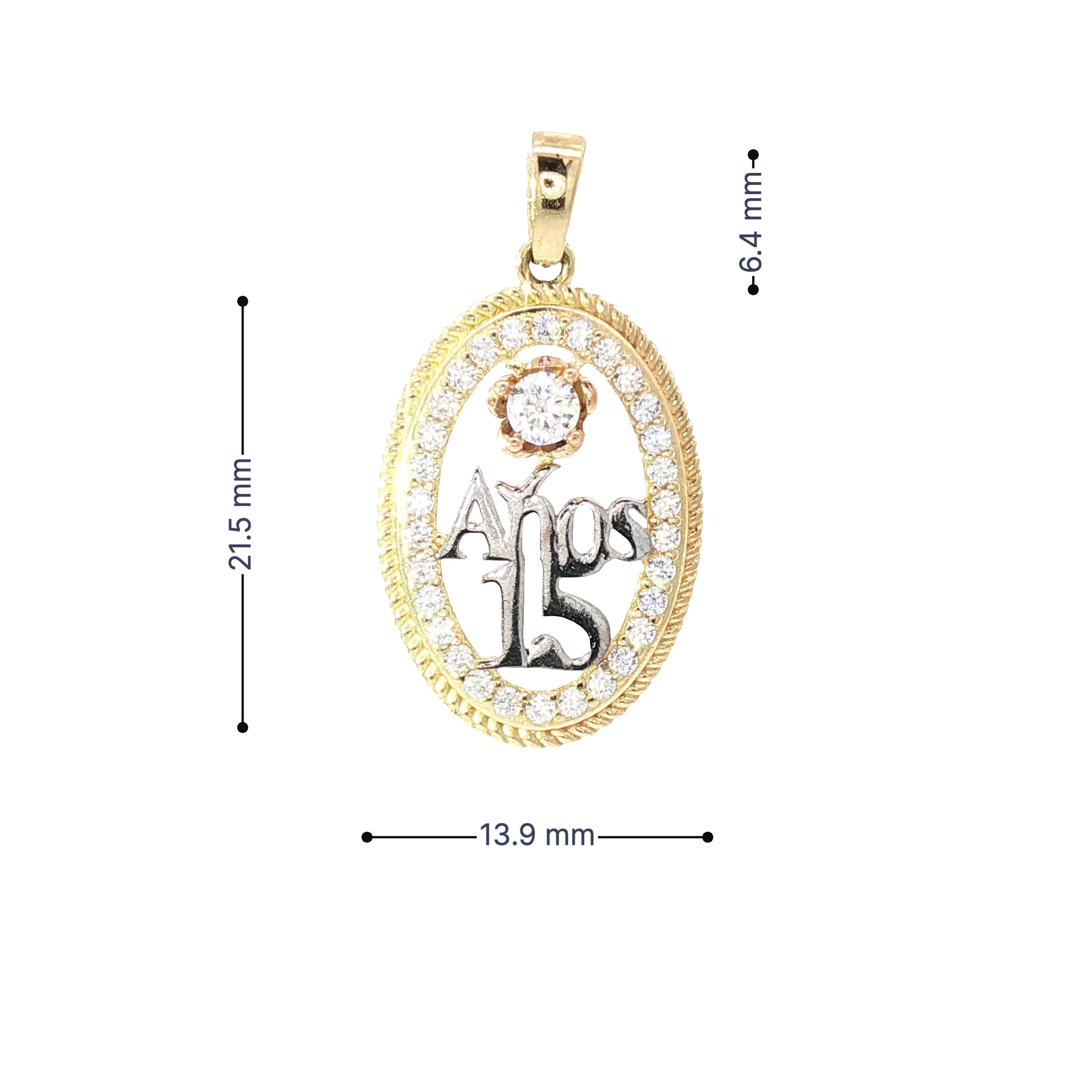 10K Gold 15 Años Pendant by Auri Petra