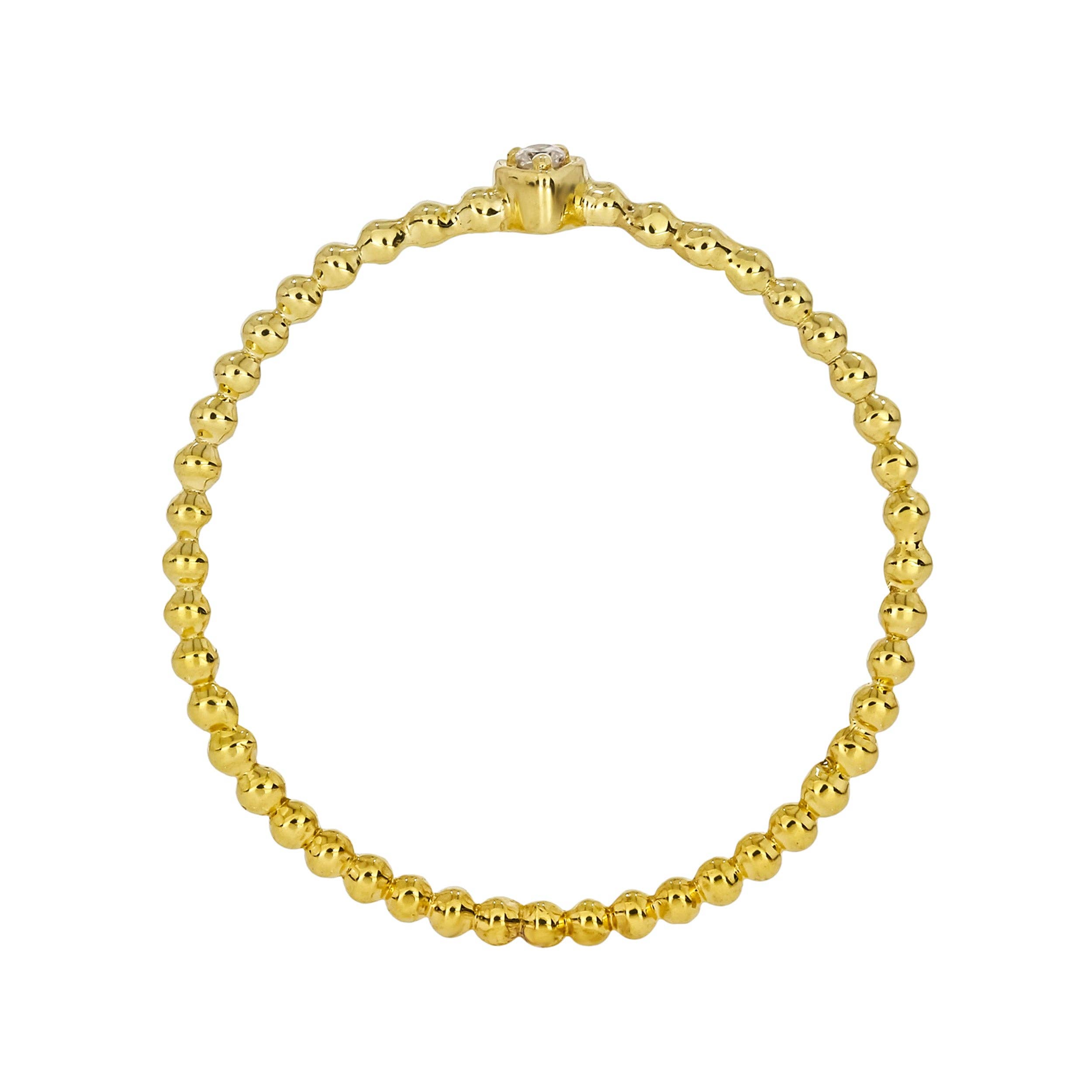 14K Solid Gold Heart Diamond Ring