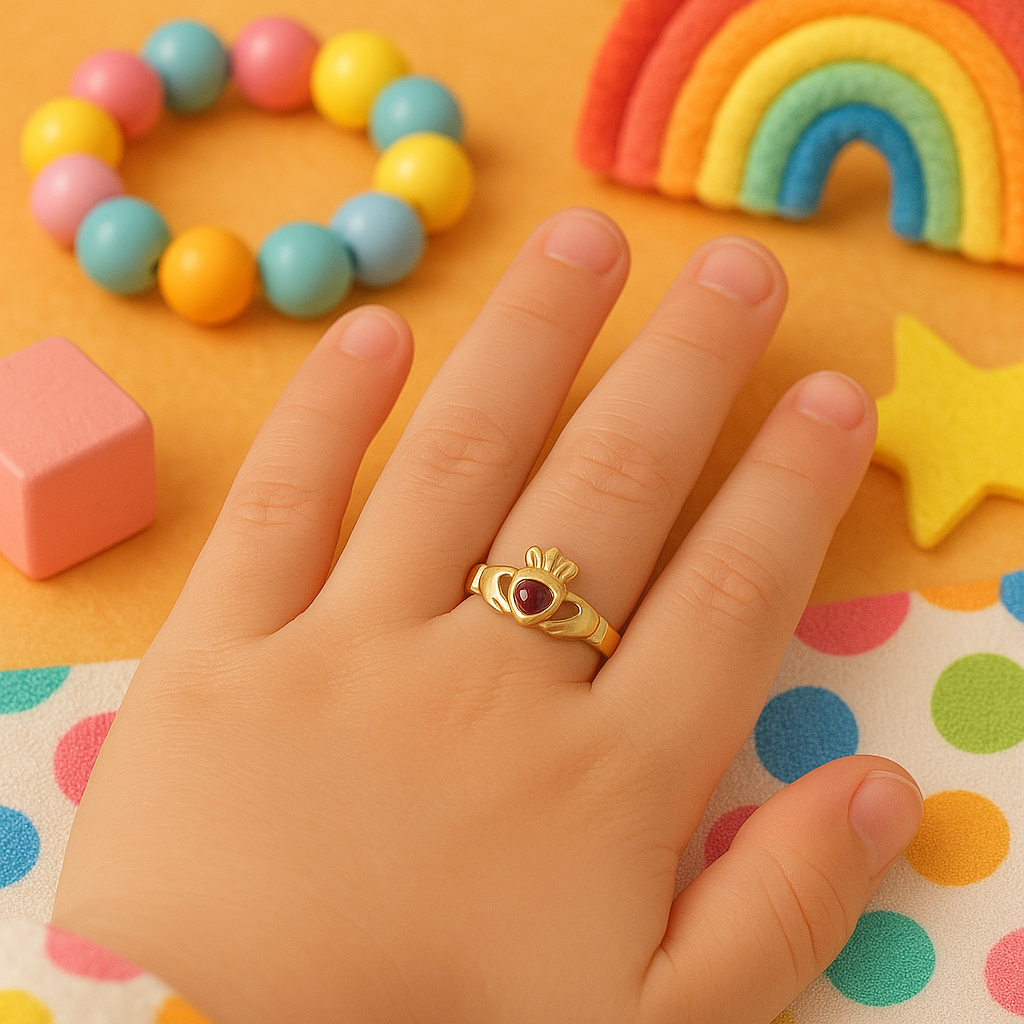 Solid 10K Gold Ruby Claddagh Ring – Love’s Promise