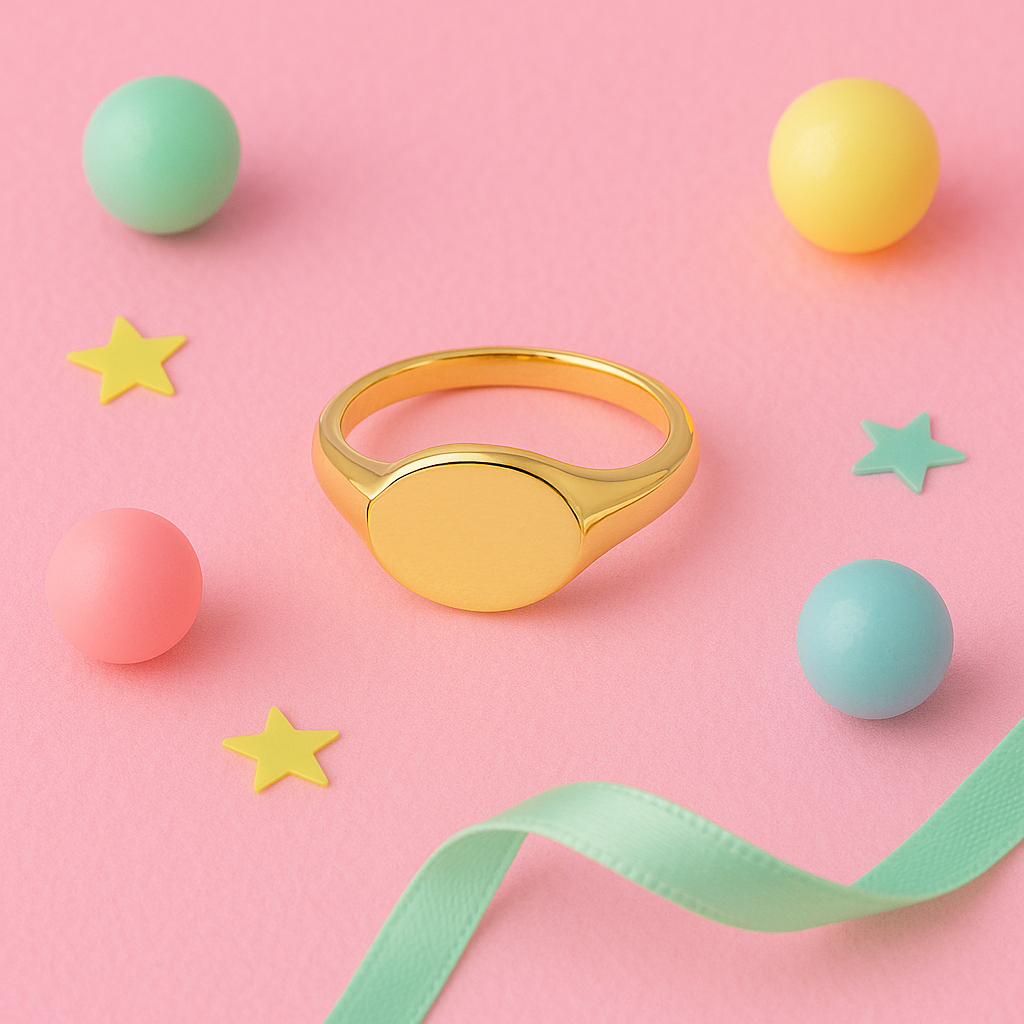 Timeless 10K Gold Child’s Oval Signet Ring