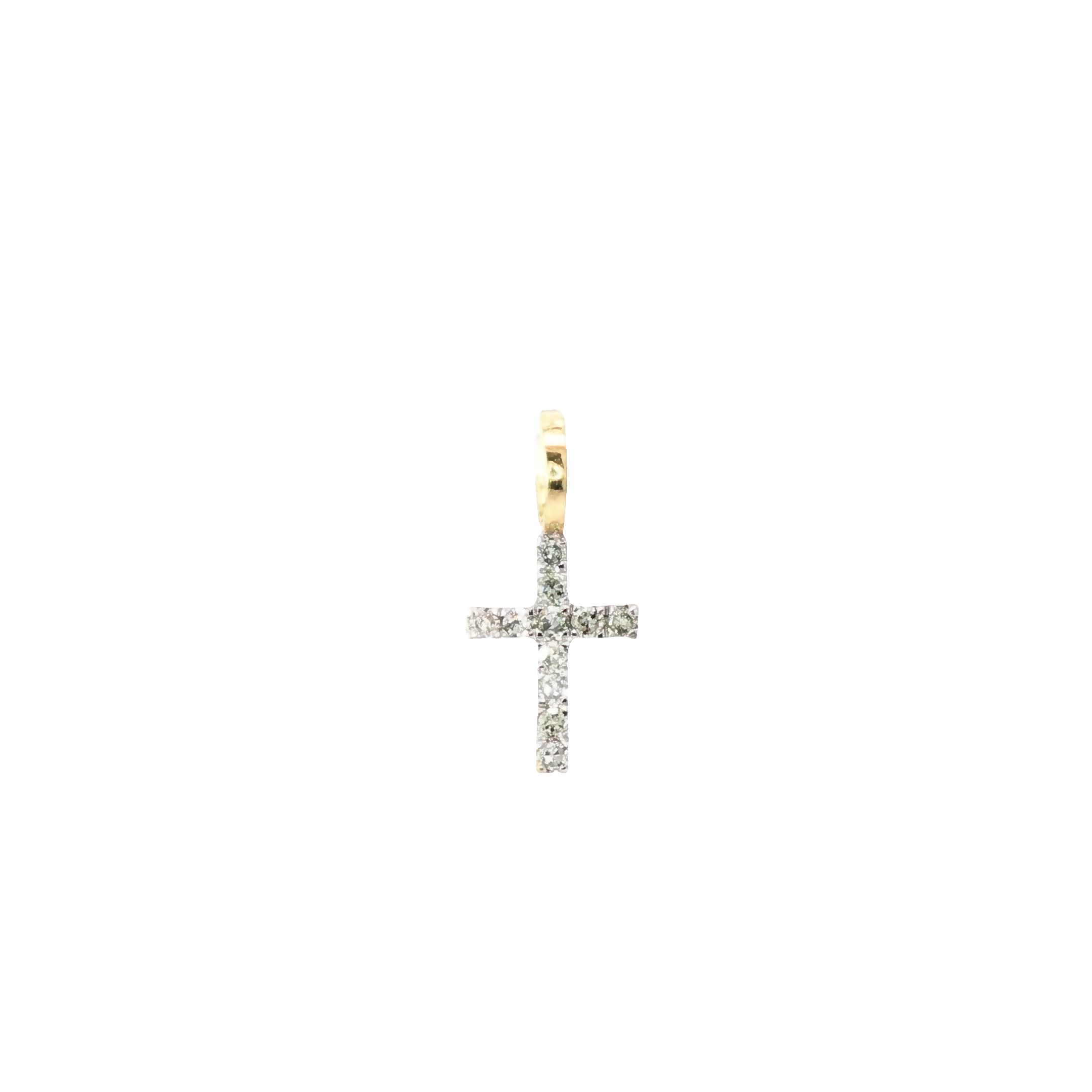 Diamond Cross Pendant 14K Gold Radiant Faith