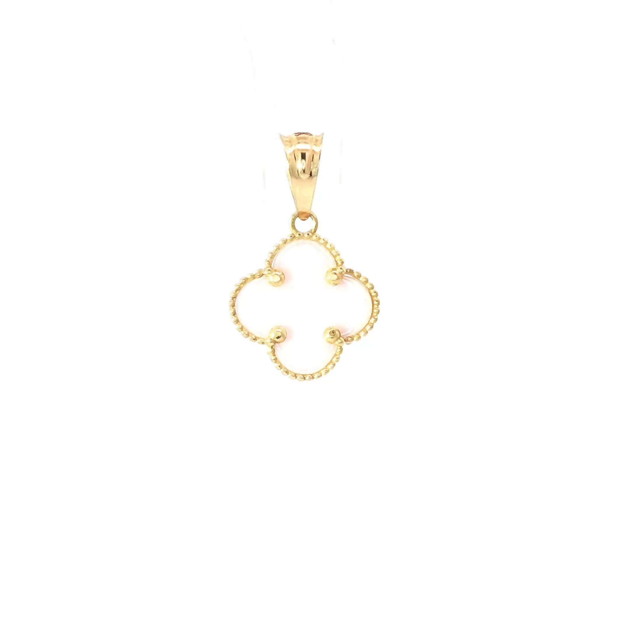 18K Gold Pink Enamel Clover Pendant – Auri Petra