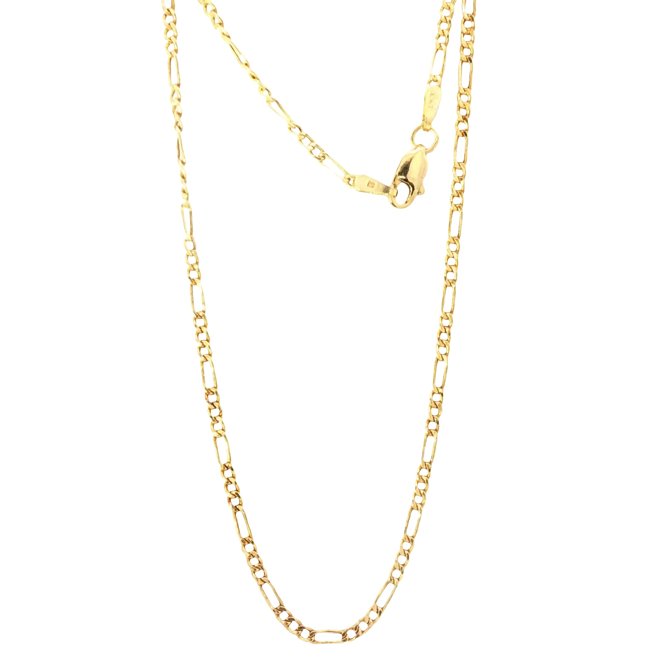 Sleek 10K Figaro Chain 20in 2mm Auri Petra XRF