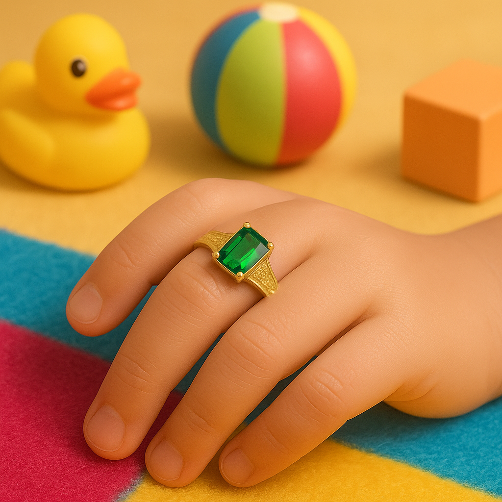 Children’s 10K Emerald Gold Ring – Auri Petra