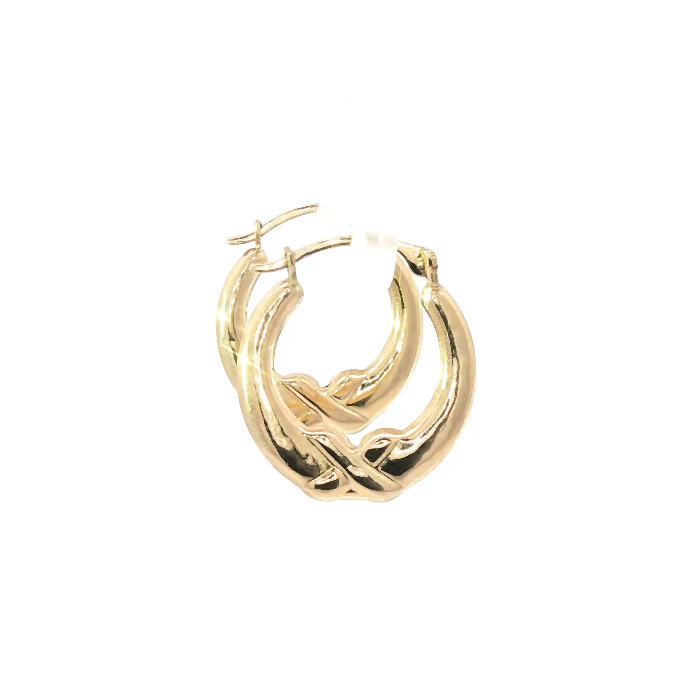 Radiant 14K Gold XO Hoop Earrings