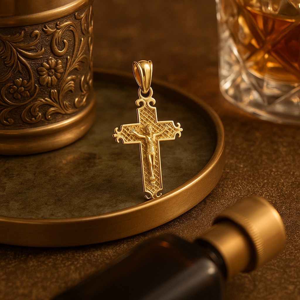 10K Filigree Crucifix Pendant | Auri Petra