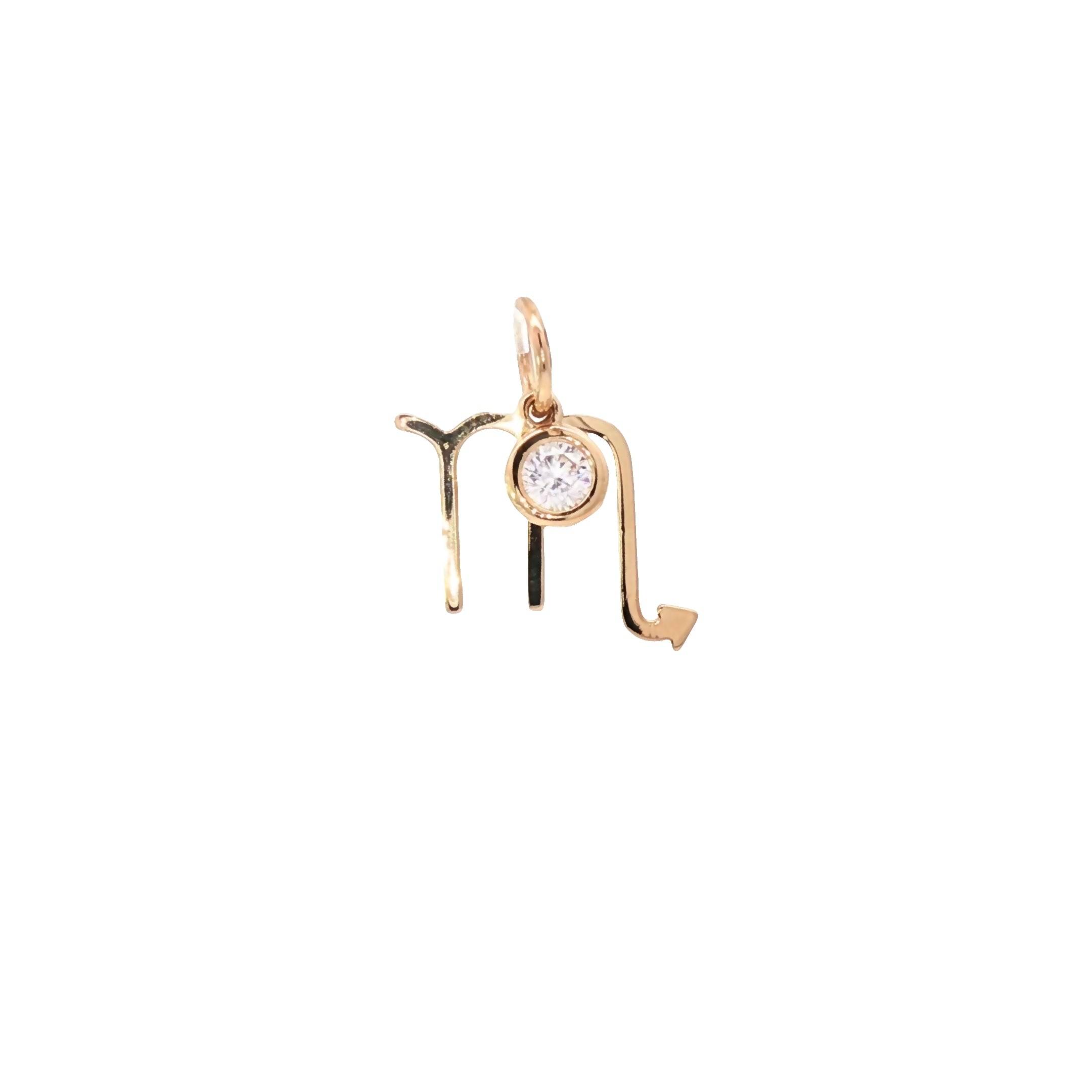 Scorpio Spark: 14K Gold CZ Zodiac Pendant