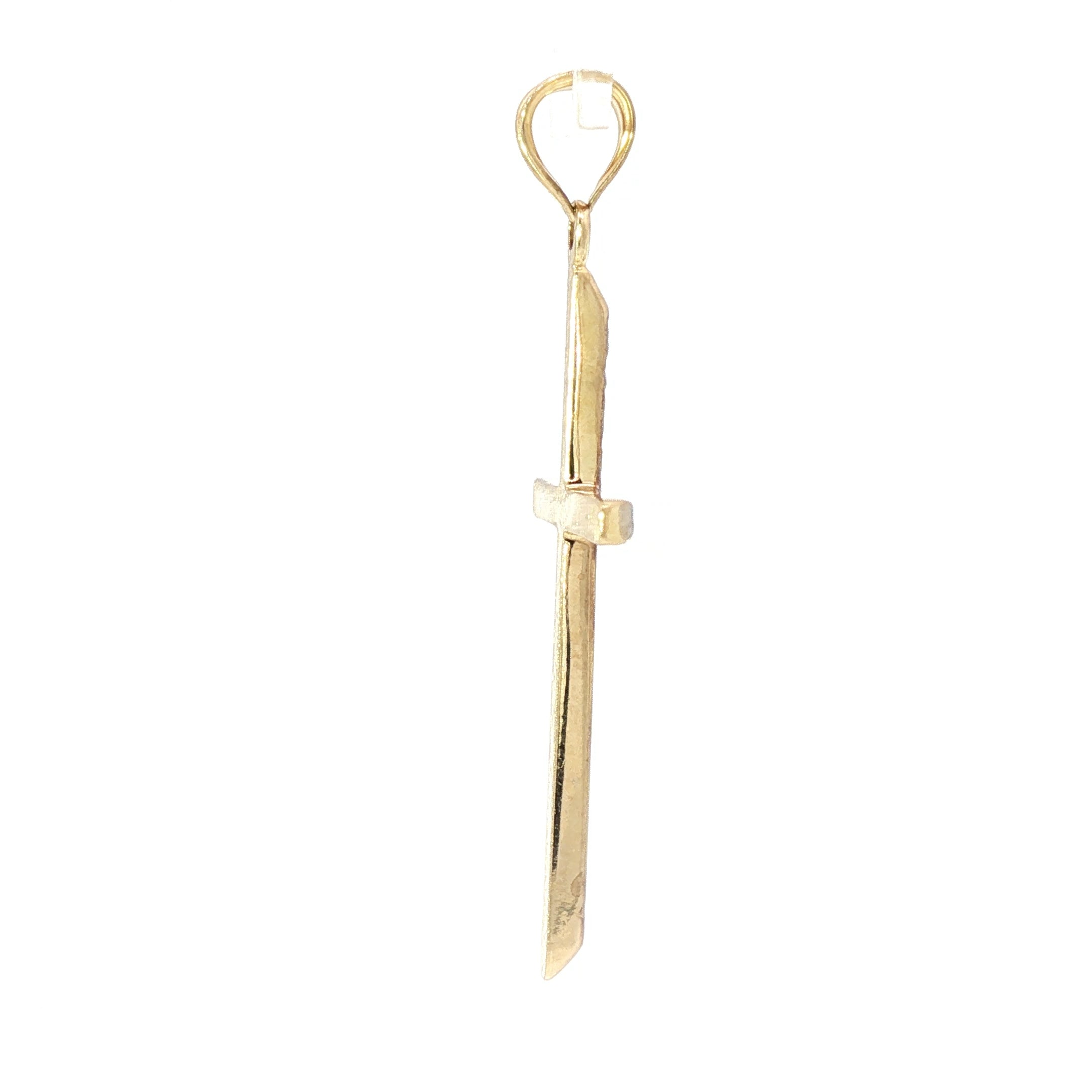 10kt Radiant Faith Two-Tone Diamond-Cut Cross Pendant