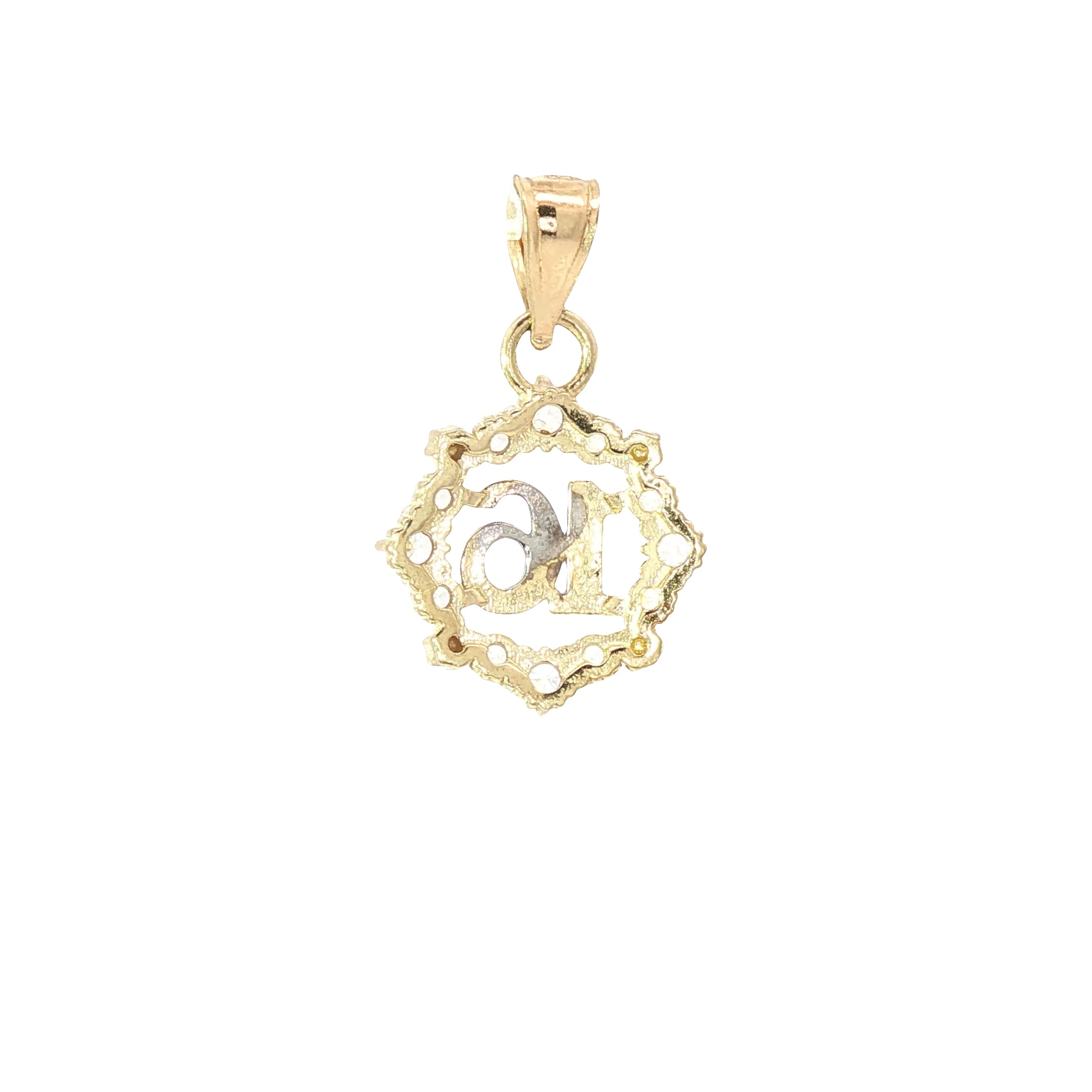 Sweet 16 Gold Pendant with CZ Halo Brilliance