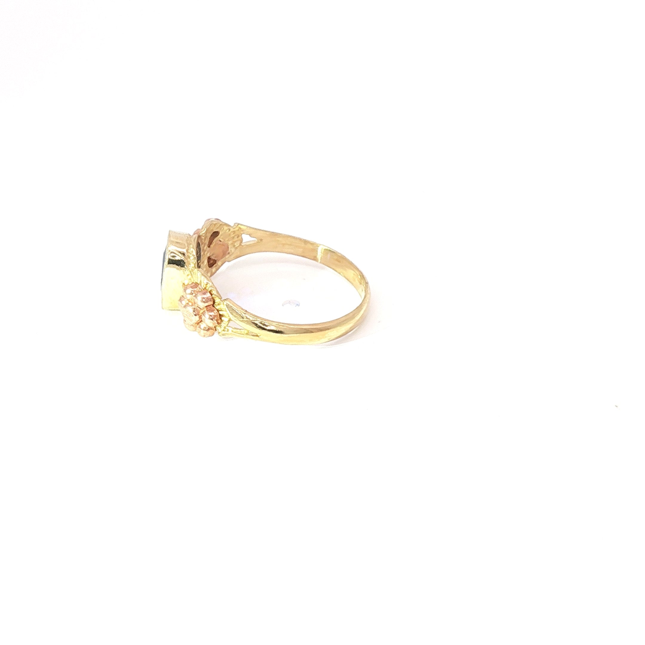 Blue Blossom 10K Gold CZ Flower Ring | Auri Petra