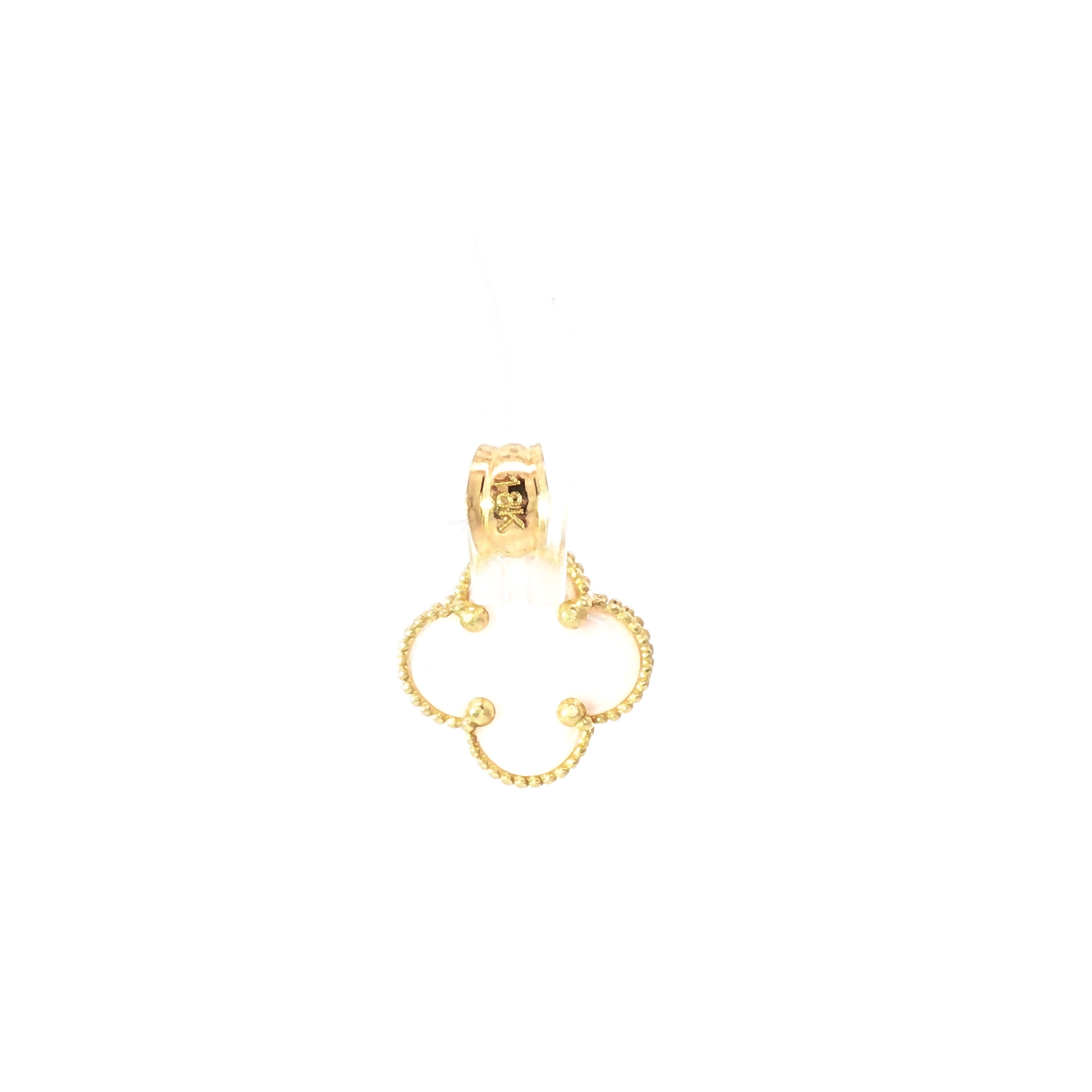 18K Gold Pink Enamel Clover Pendant – Auri Petra