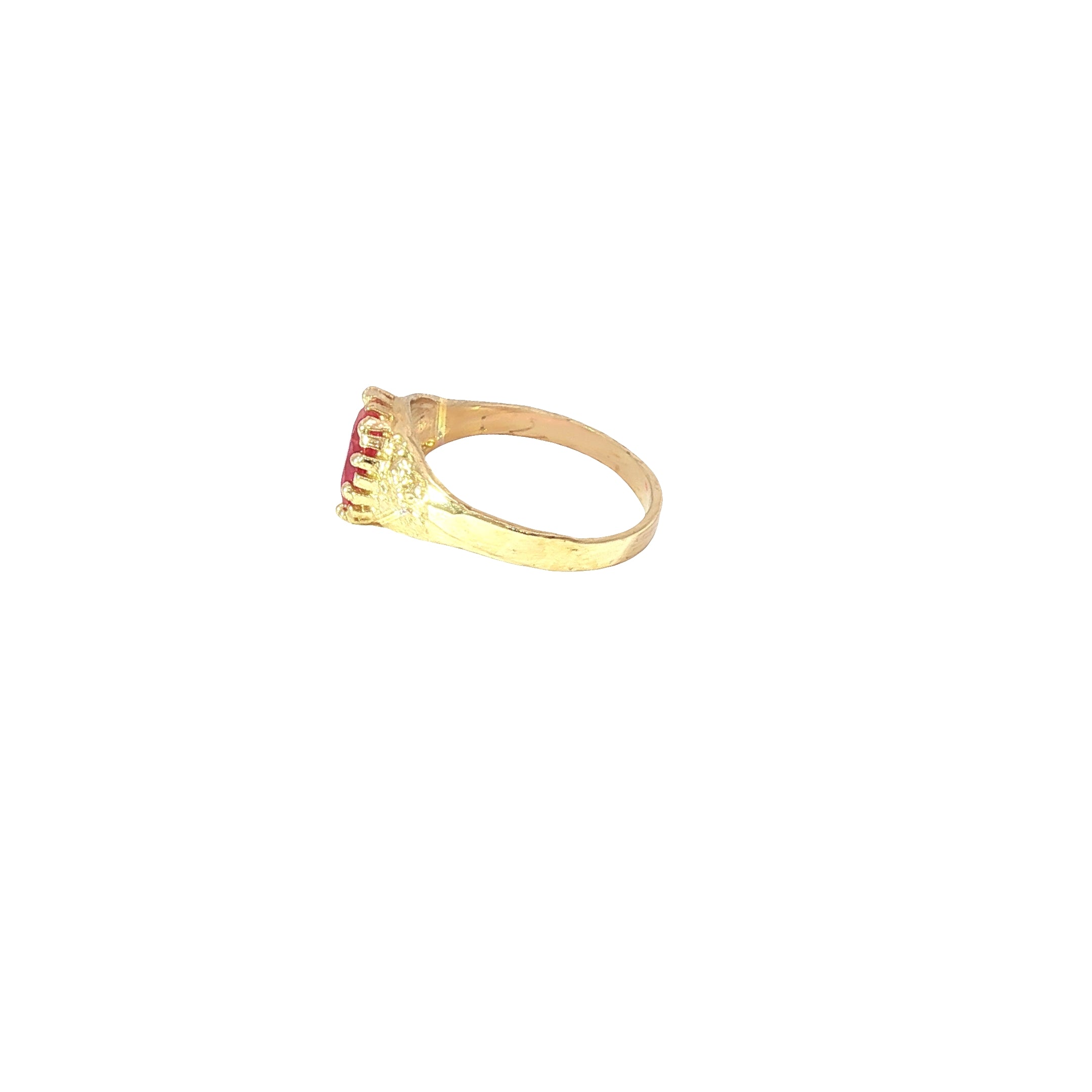 Dainty 10K Gold Ruby CZ Vintage Ring – size 1.25