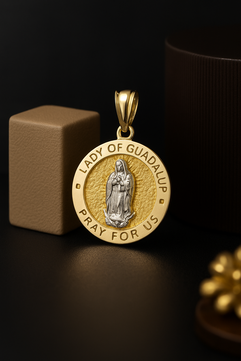 10K Gold Lady of Guadalupe Pendant of Faith