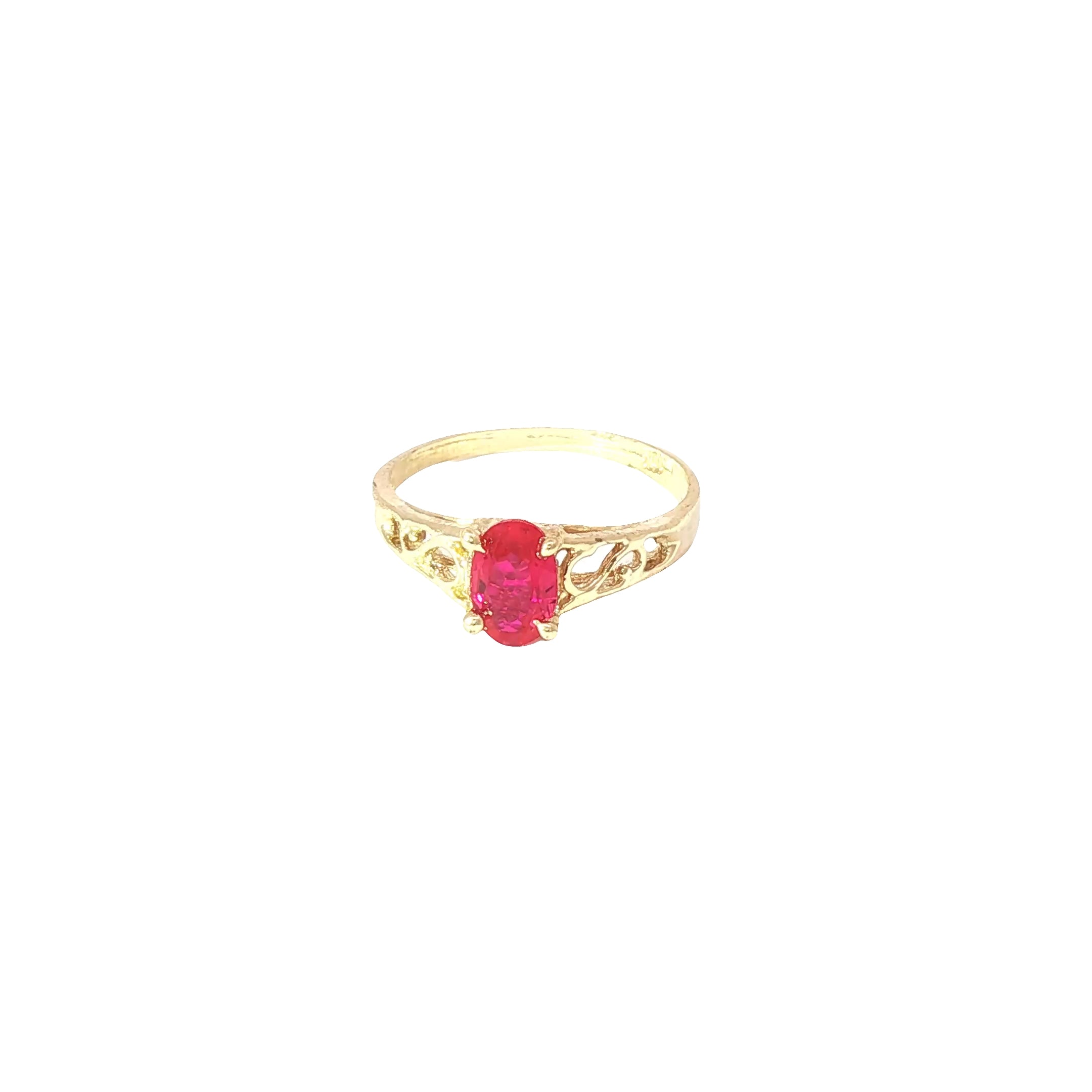 Pink Radiance 10KT Gold Filigree Ring – US Size 3.25