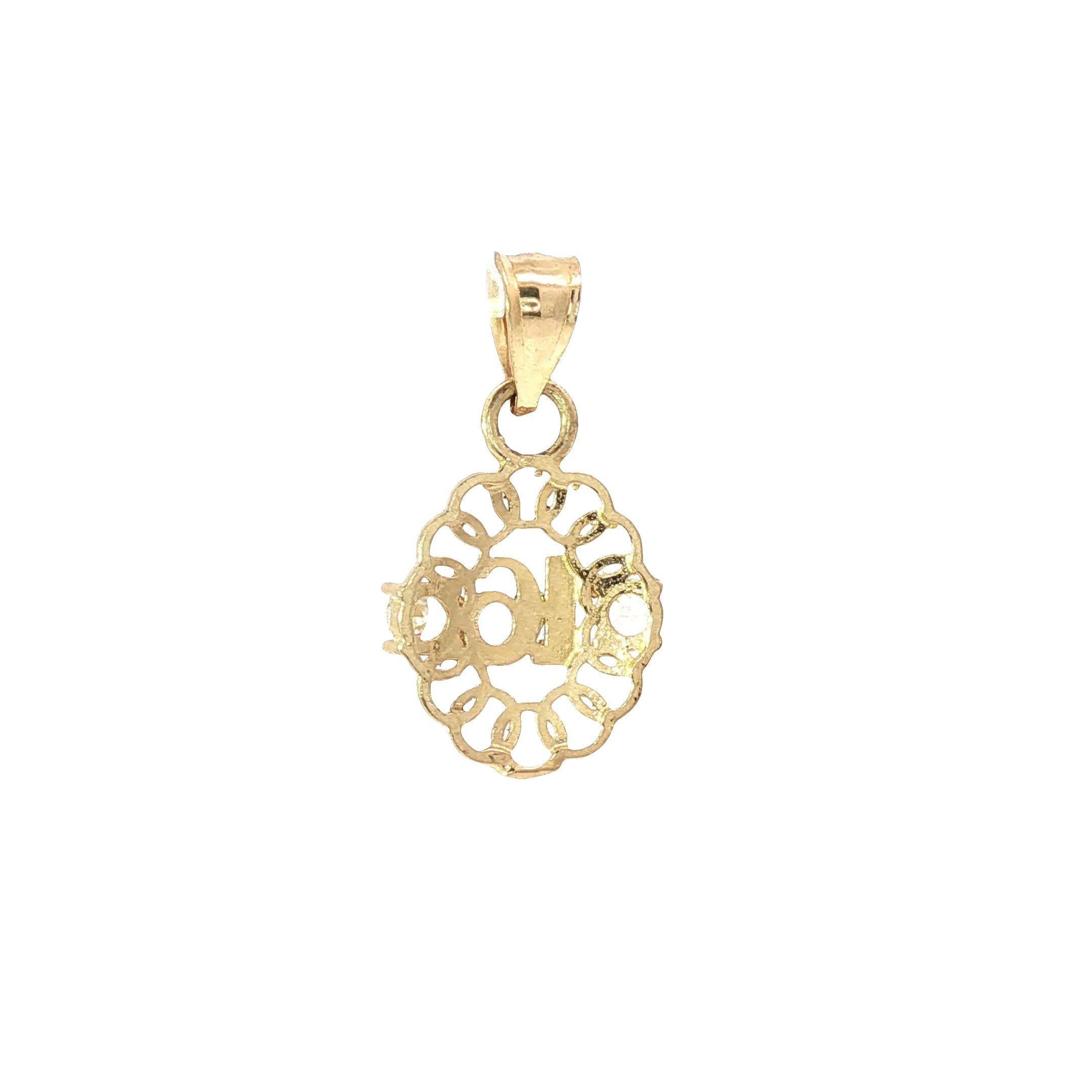 Sweet 16 Filigree Pendant in 10K Gold