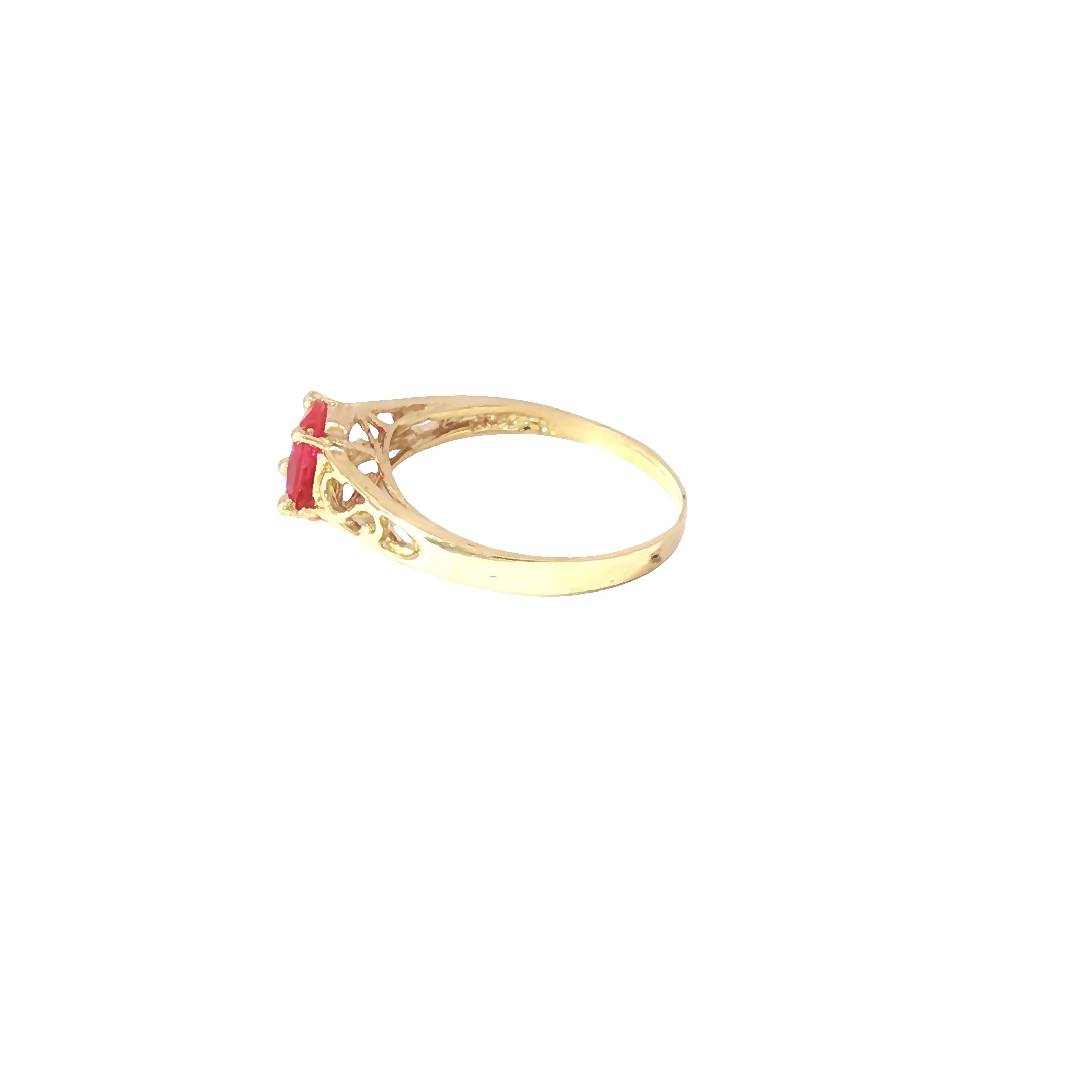 Pink Radiance 10KT Gold Filigree Ring – US Size 3.25