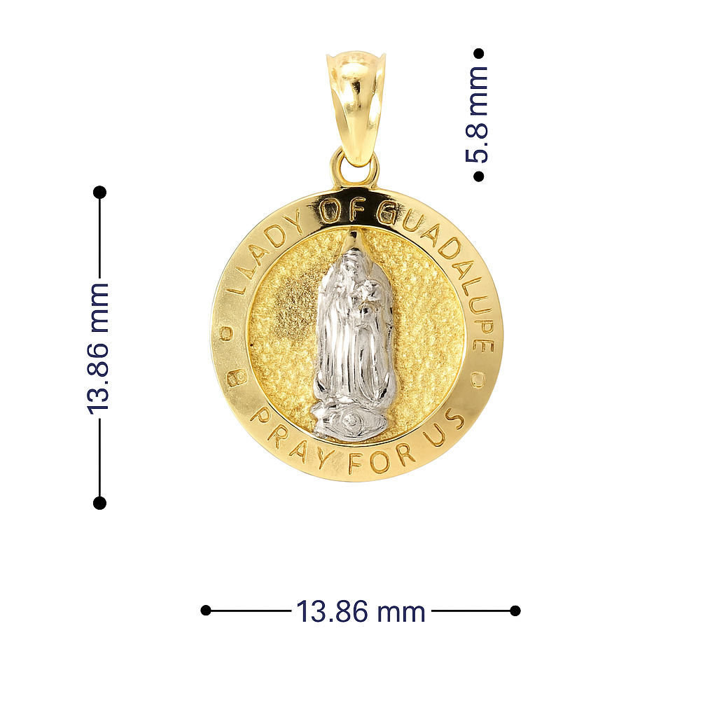 10K Gold Lady of Guadalupe Pendant of Faith